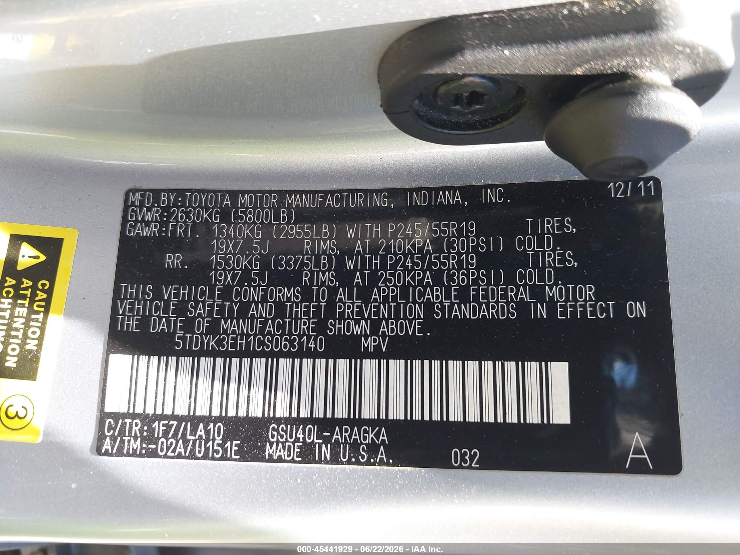2012 Toyota Highlander Limited V6 Silver vin: 5TDYK3EH1CS063140