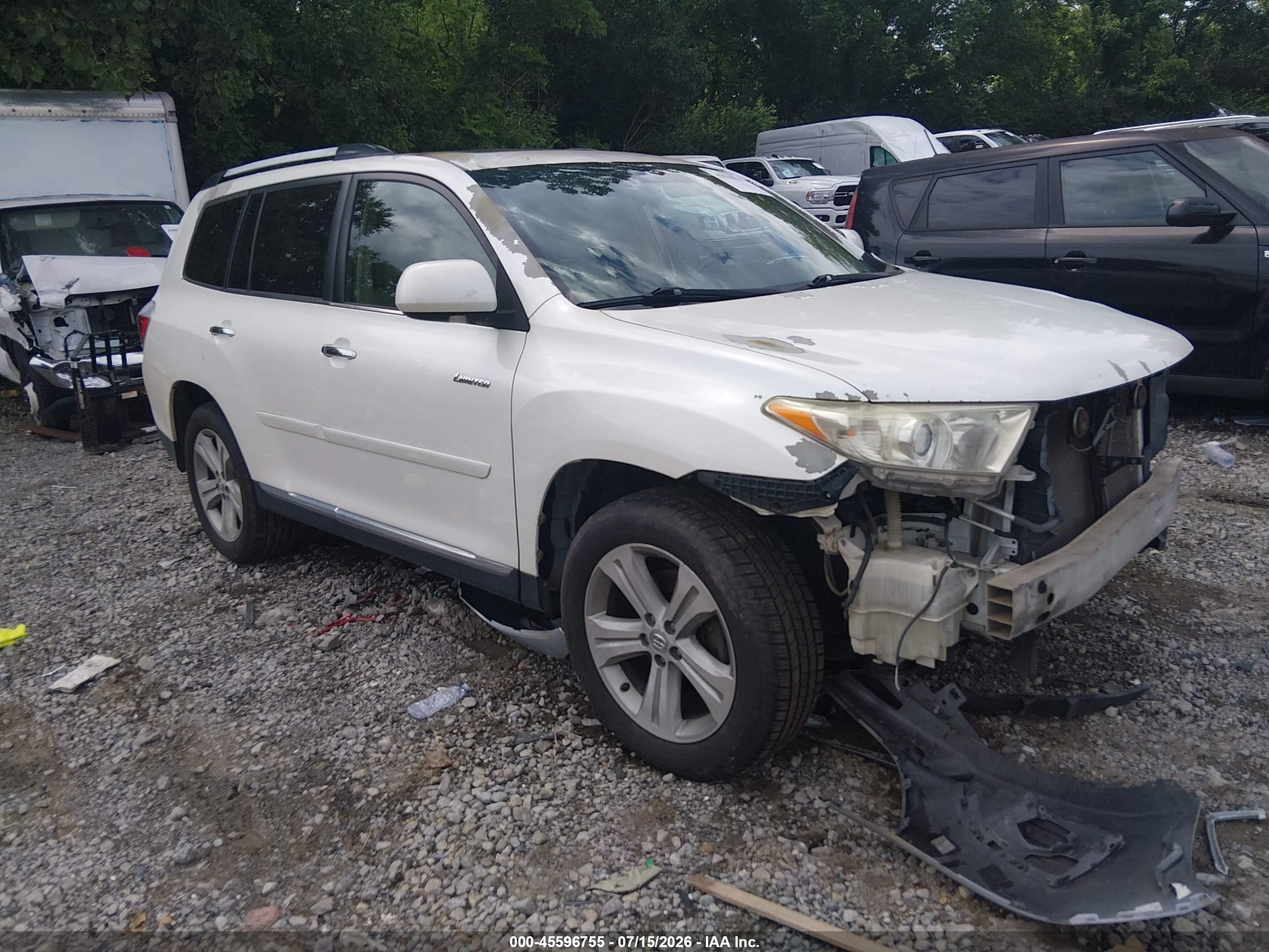 2012 Toyota Highlander Limited V6 White vin: 5TDYK3EH1CS083808