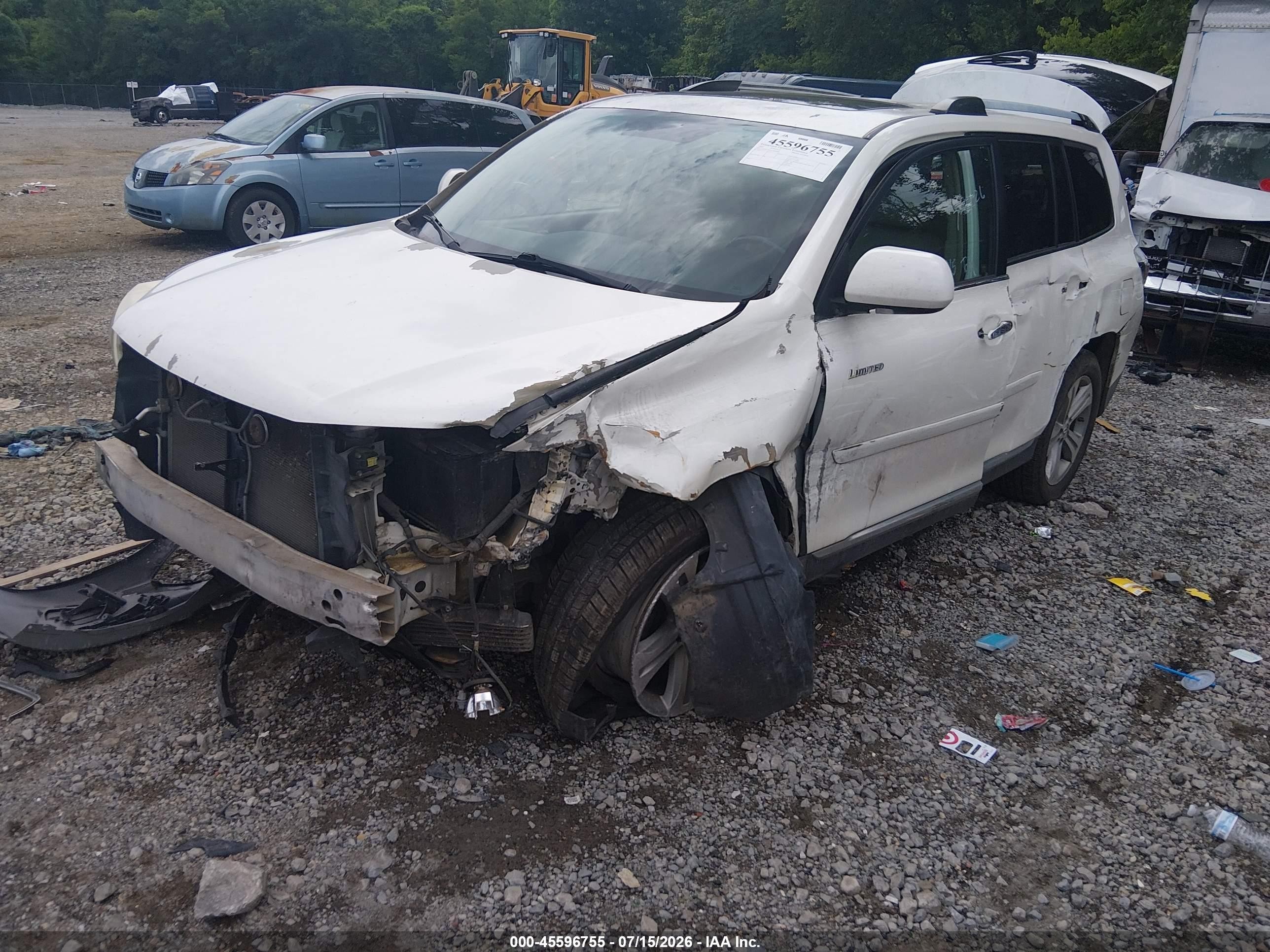 2012 Toyota Highlander Limited V6 White vin: 5TDYK3EH1CS083808