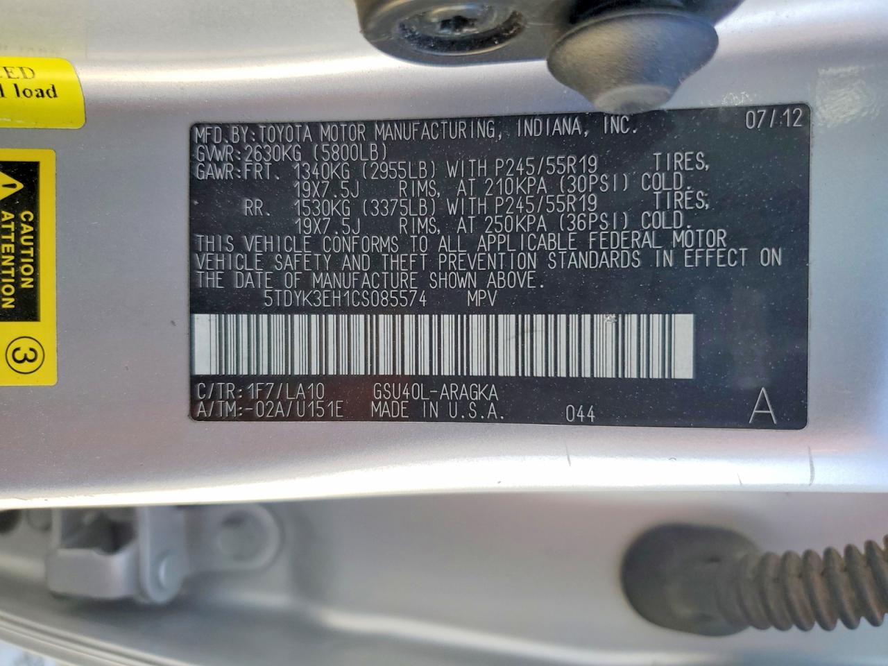 2012 Toyota Highlander Limited Silver vin: 5TDYK3EH1CS085574