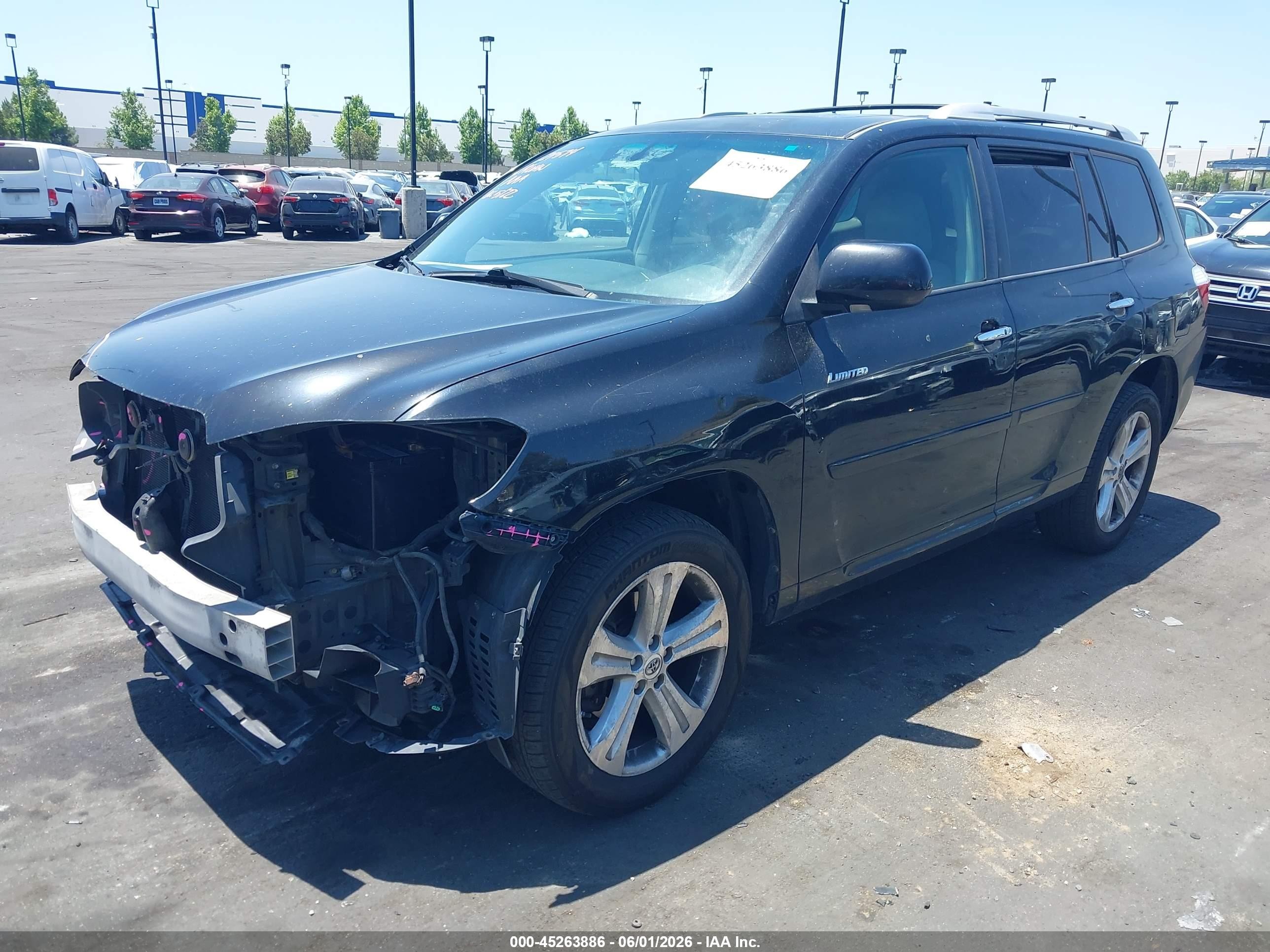 2010 Toyota Highlander Limited V6 Black vin: 5TDYK3EH2AS023419