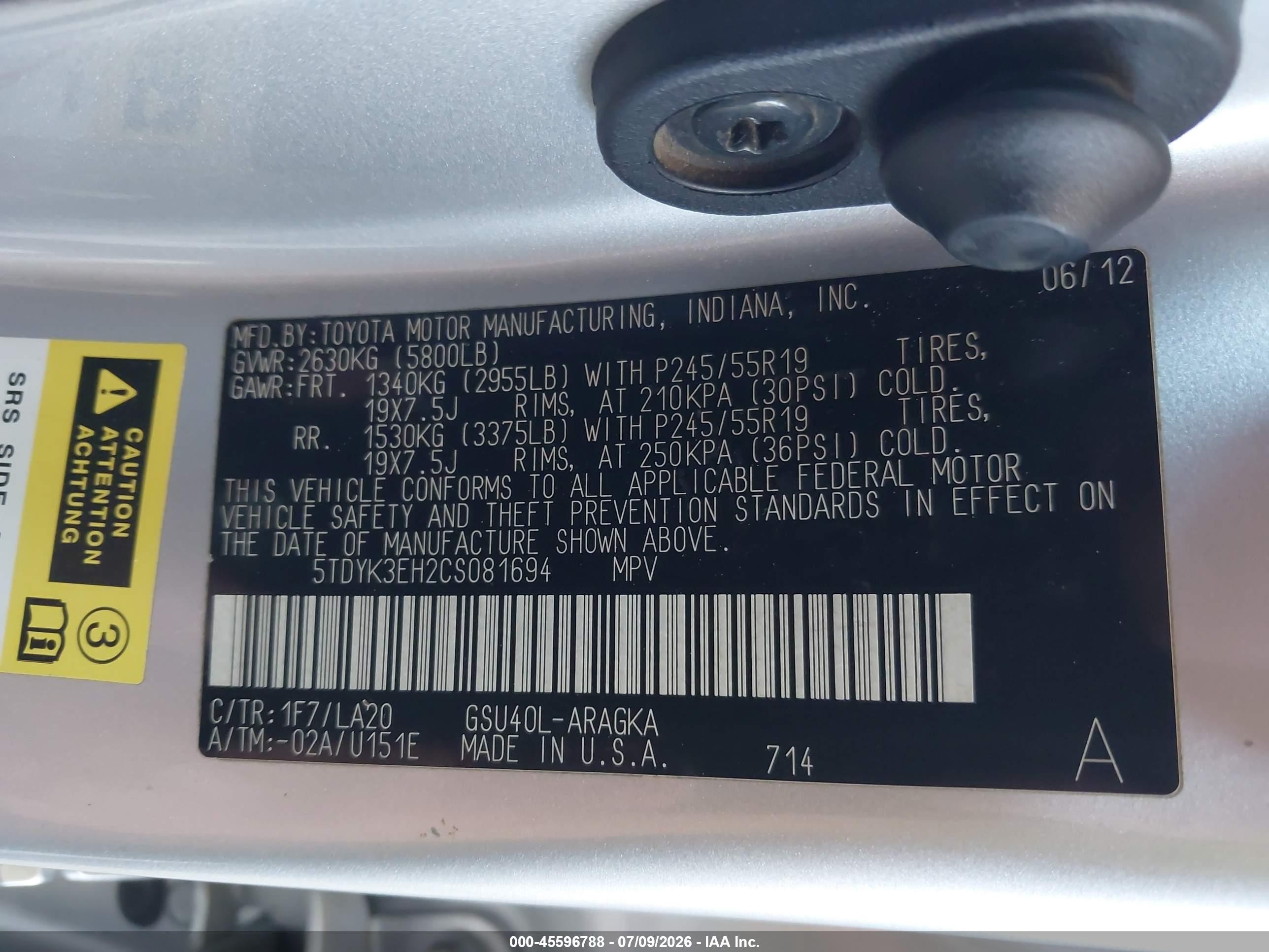 2012 Toyota Highlander Limited V6 Silver vin: 5TDYK3EH2CS081694