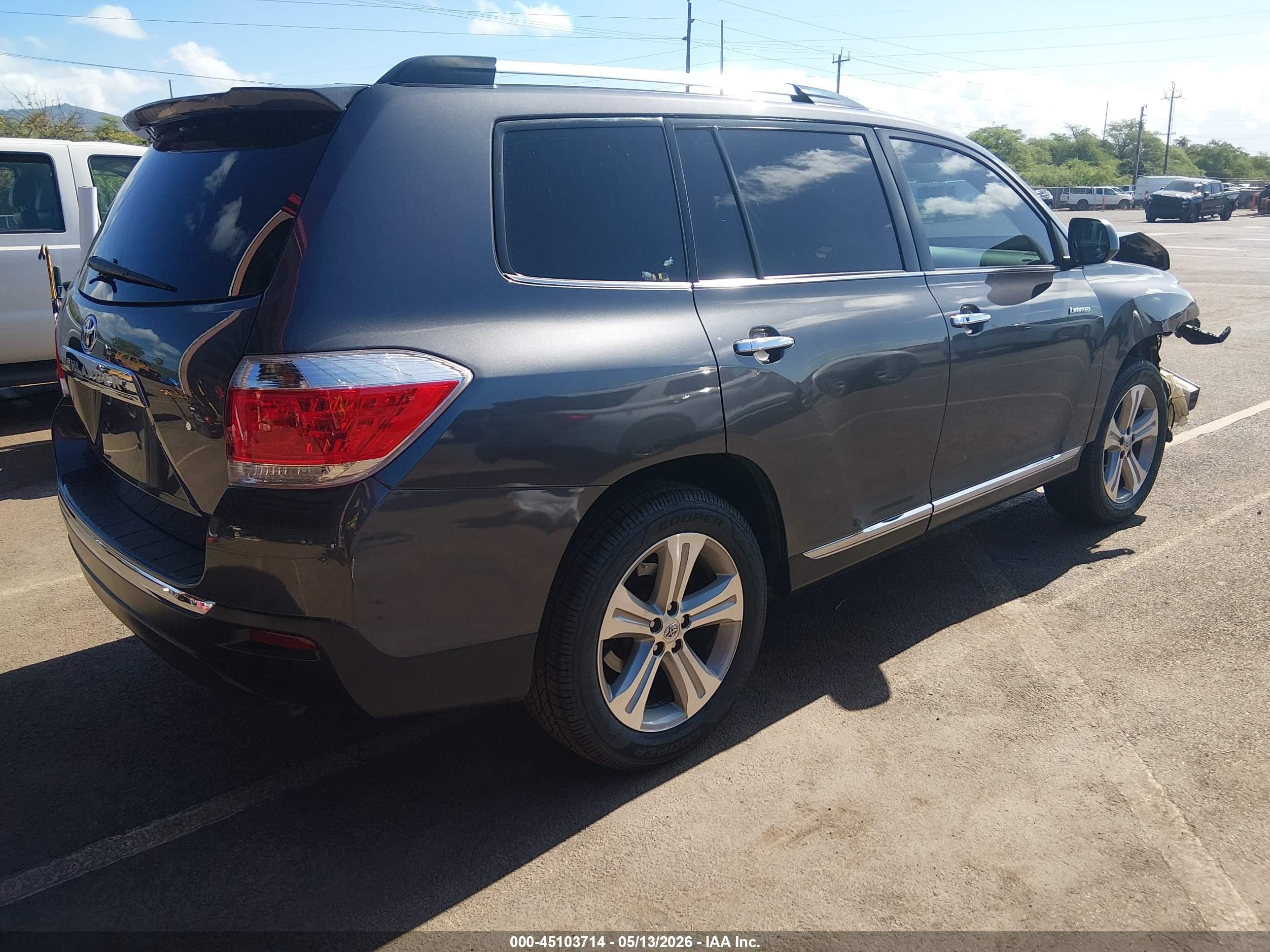 2012 Toyota Highlander Limited V6 Gray vin: 5TDYK3EH2CS085132