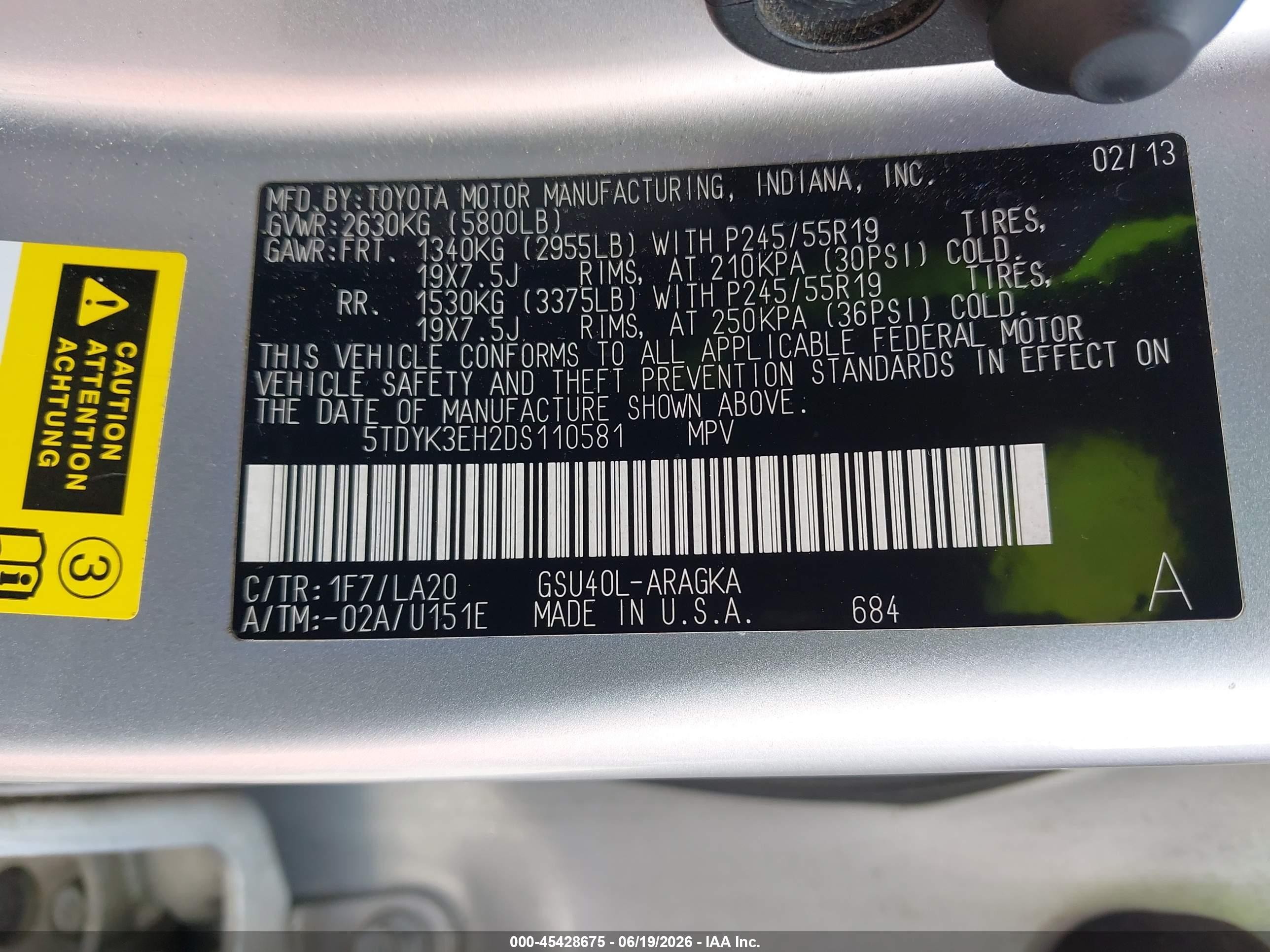 2013 Toyota Highlander Limited V6 Silver vin: 5TDYK3EH2DS110581