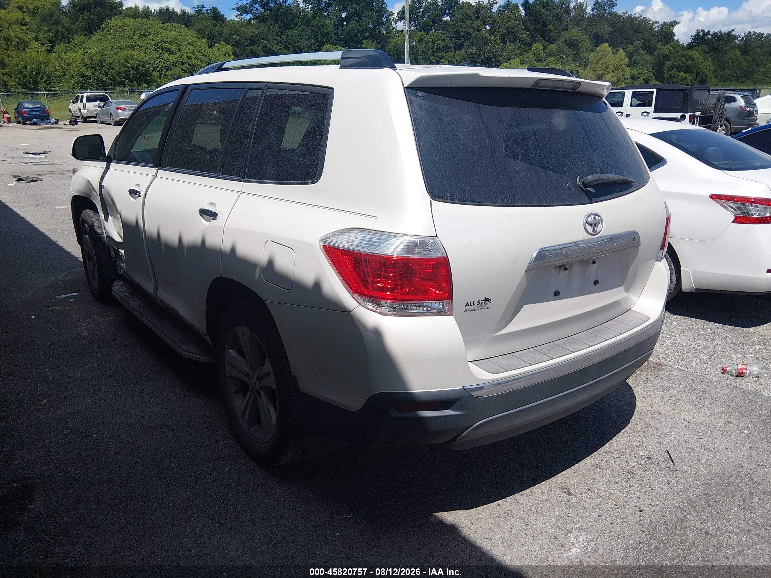 2013 Toyota Highlander Limited V6 Кремовый vin: 5TDYK3EH2DS118292