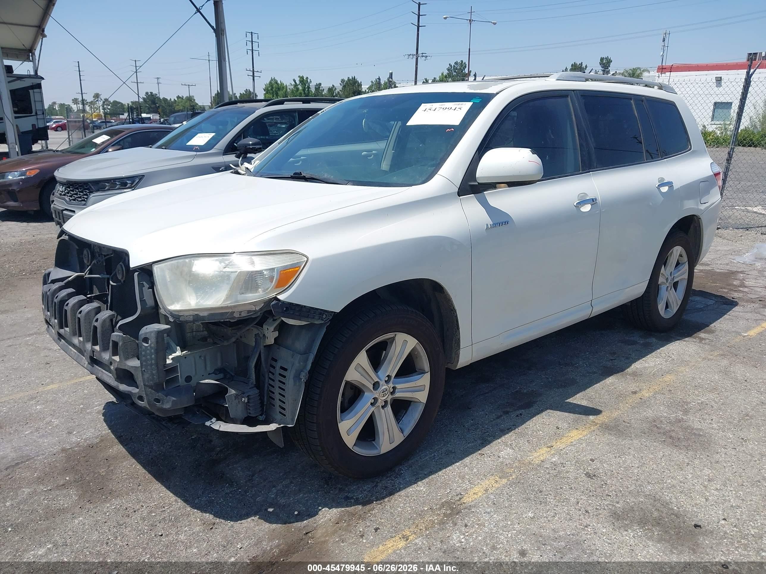 2010 Toyota Highlander Limited V6 White vin: 5TDYK3EH3AS004779
