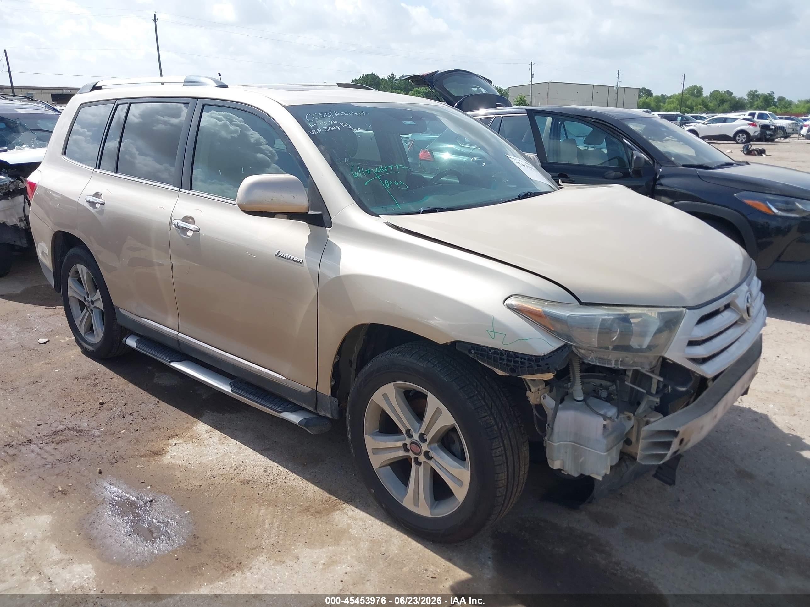 2011 Toyota Highlander Limited V6 Champagne vin: 5TDYK3EH3BS043048
