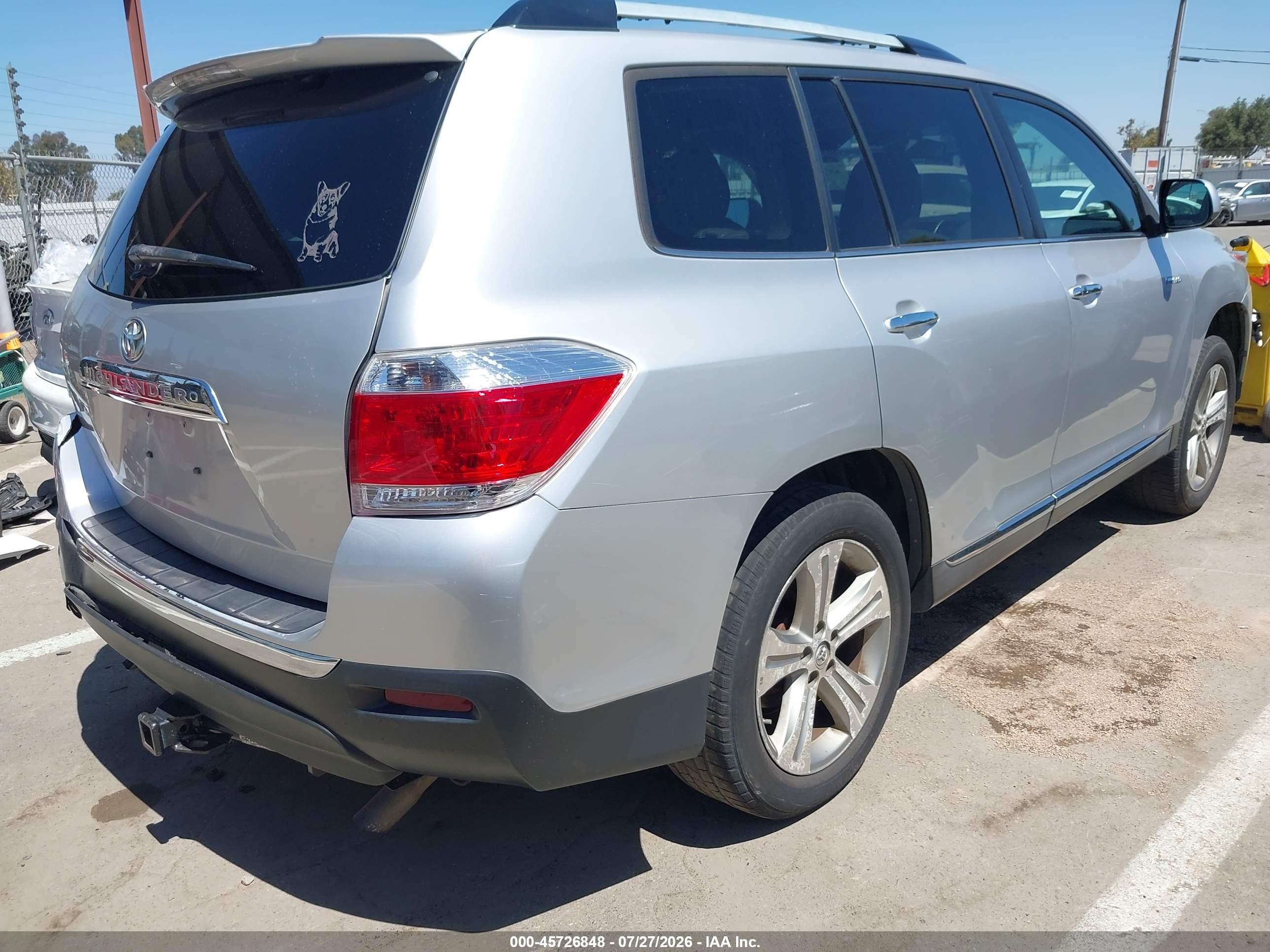 2012 Toyota Highlander Limited V6 Silver vin: 5TDYK3EH3CS077914