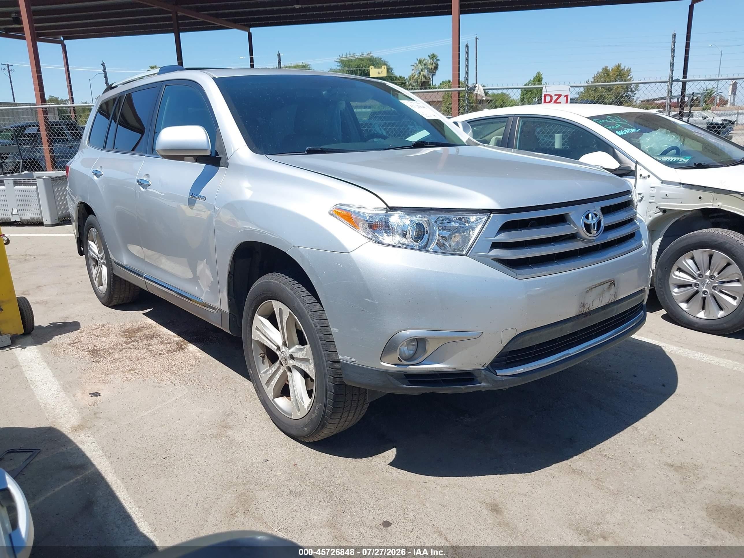 2012 Toyota Highlander Limited V6 Silver vin: 5TDYK3EH3CS077914