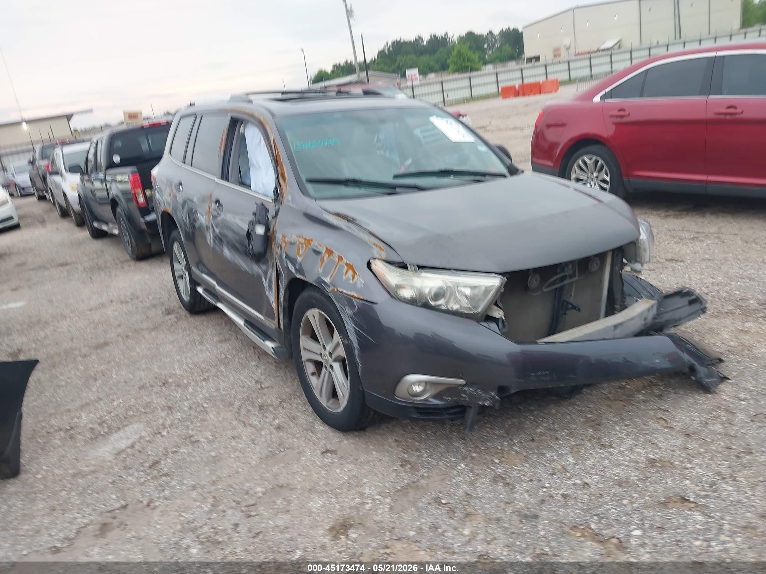 2013 Toyota Highlander Limited V6 Серый vin: 5TDYK3EH3DS102196