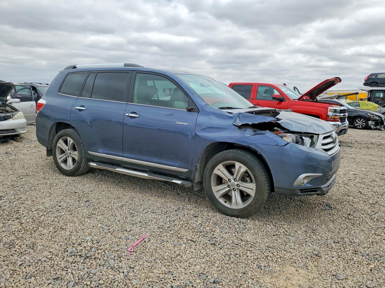 2013 Toyota Highlander Limited Blue vin: 5TDYK3EH3DS107687