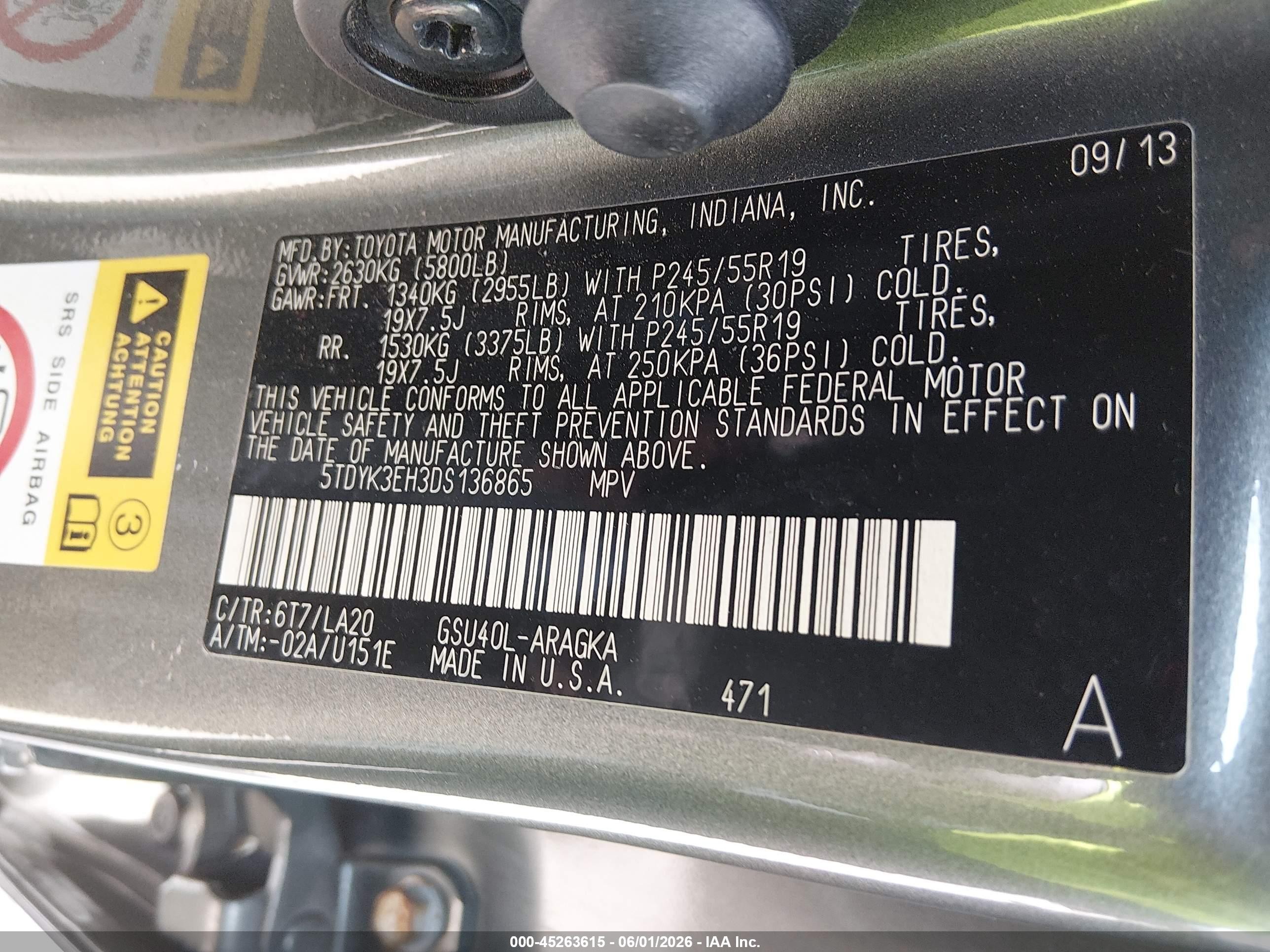 2013 Toyota Highlander Limited V6 Gray vin: 5TDYK3EH3DS136865