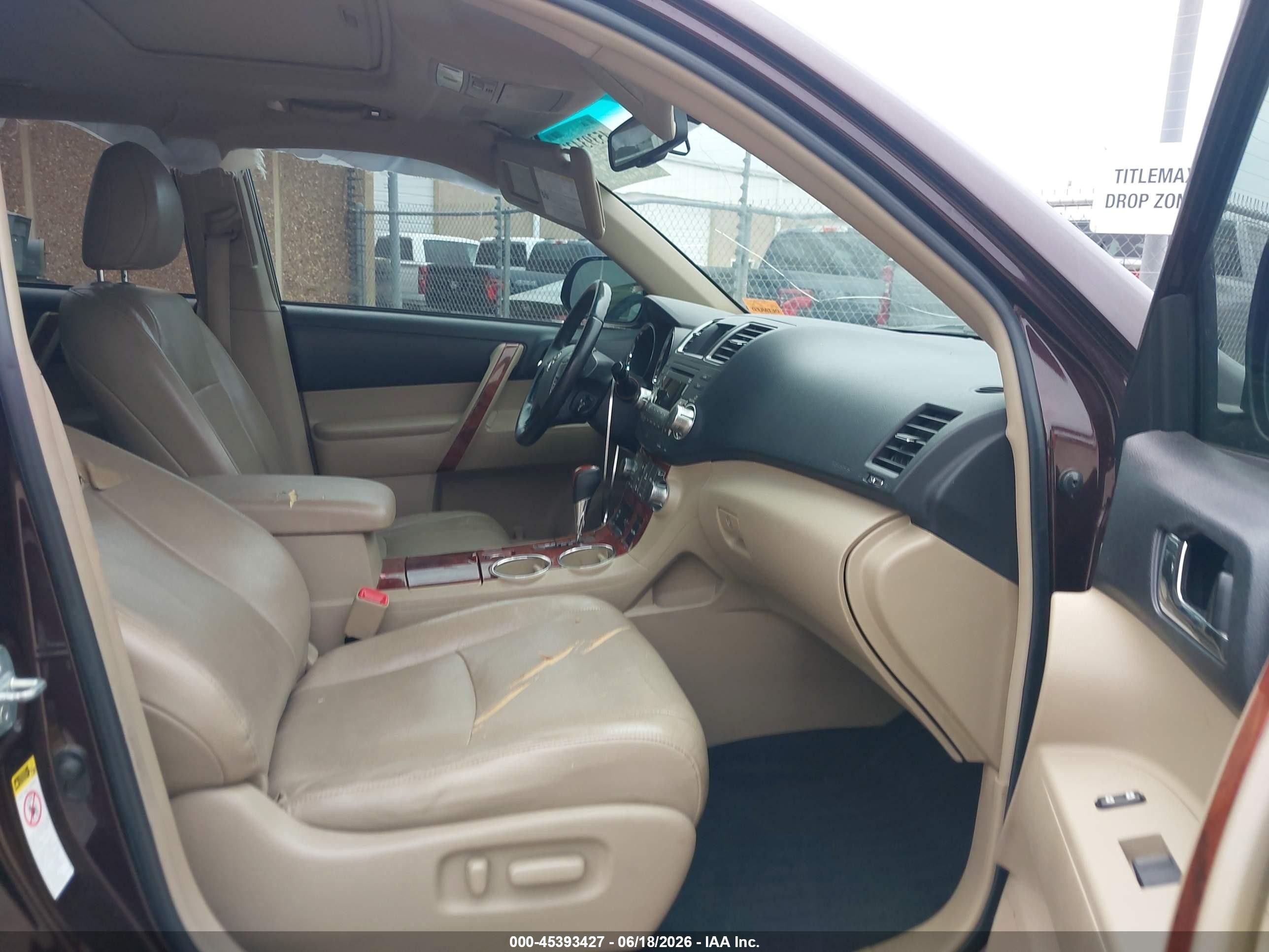 2012 Toyota Highlander Limited V6 Темно-бордовый vin: 5TDYK3EH4CS066002