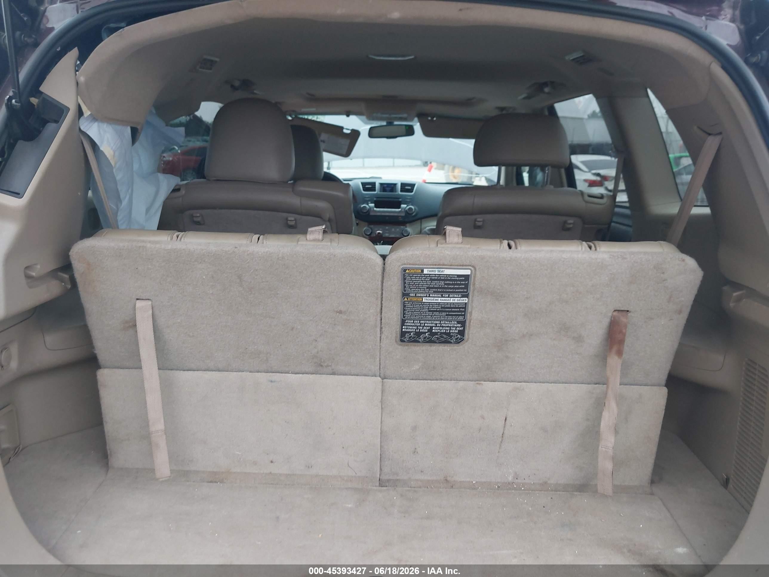 2012 Toyota Highlander Limited V6 Темно-бордовый vin: 5TDYK3EH4CS066002