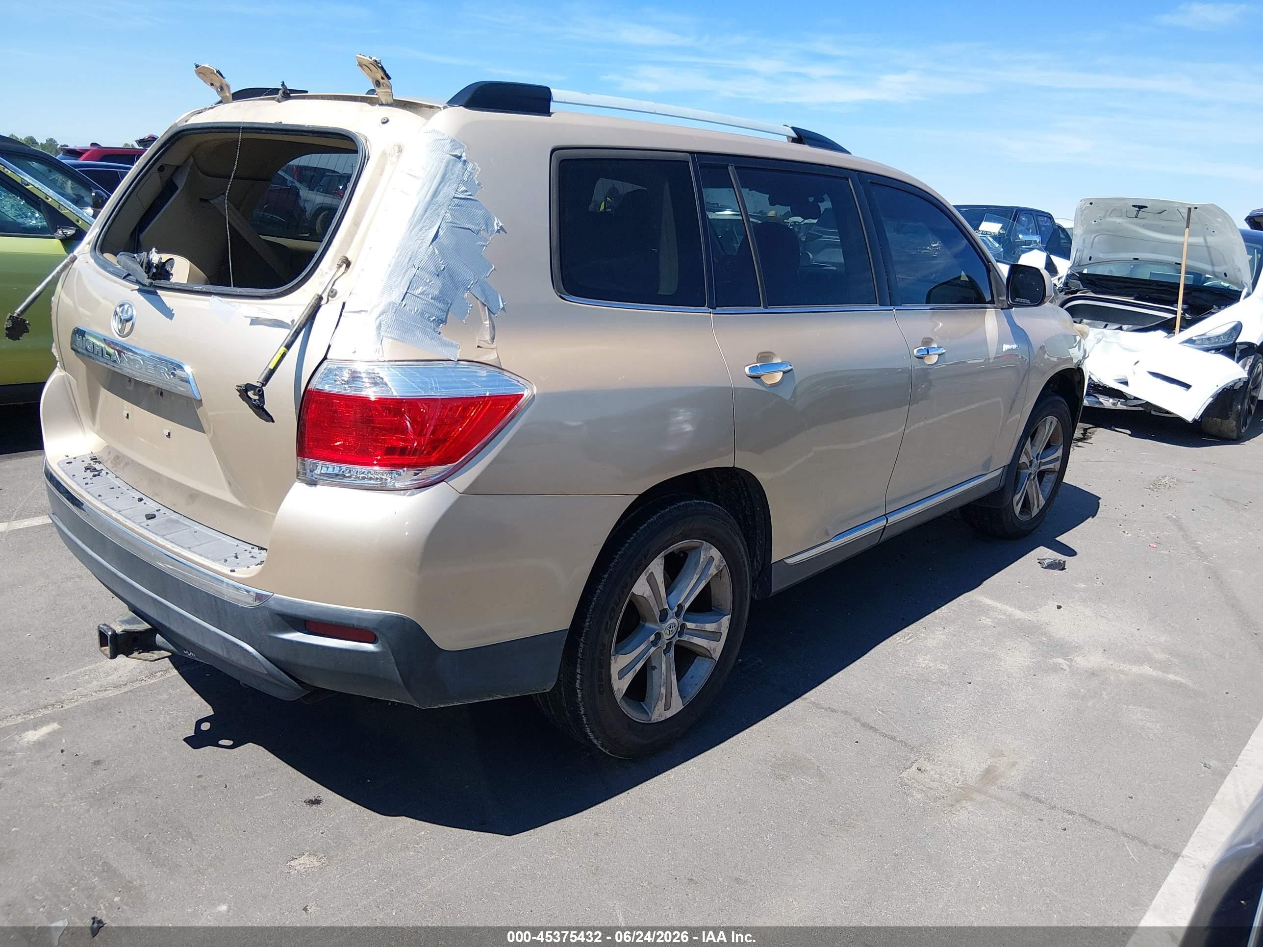 2012 Toyota Highlander Limited V6 Beige vin: 5TDYK3EH4CS068476
