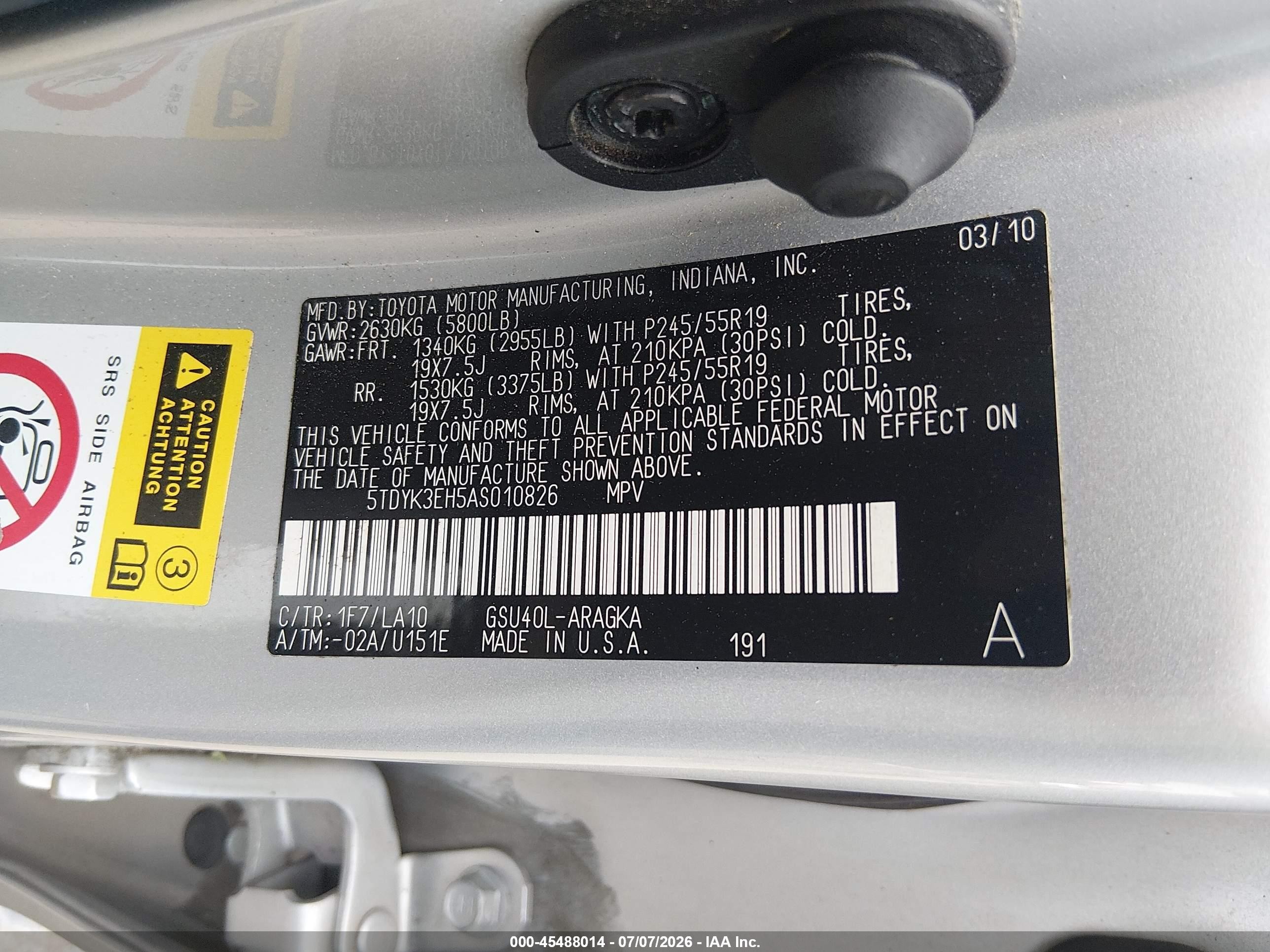 2010 Toyota Highlander Limited V6 Silver vin: 5TDYK3EH5AS010826