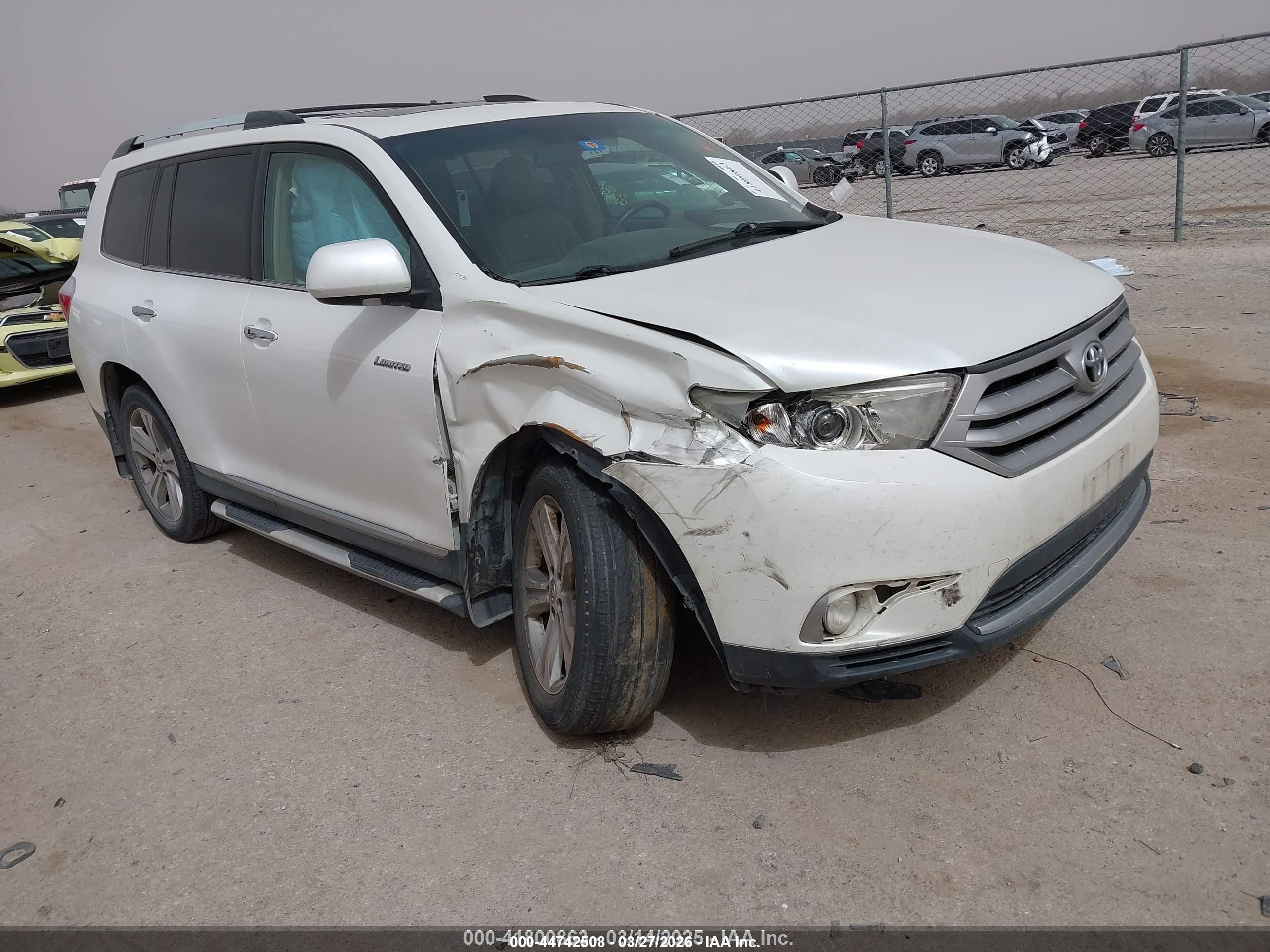 2012 Toyota Highlander Limited V6 White vin: 5TDYK3EH5CS078367