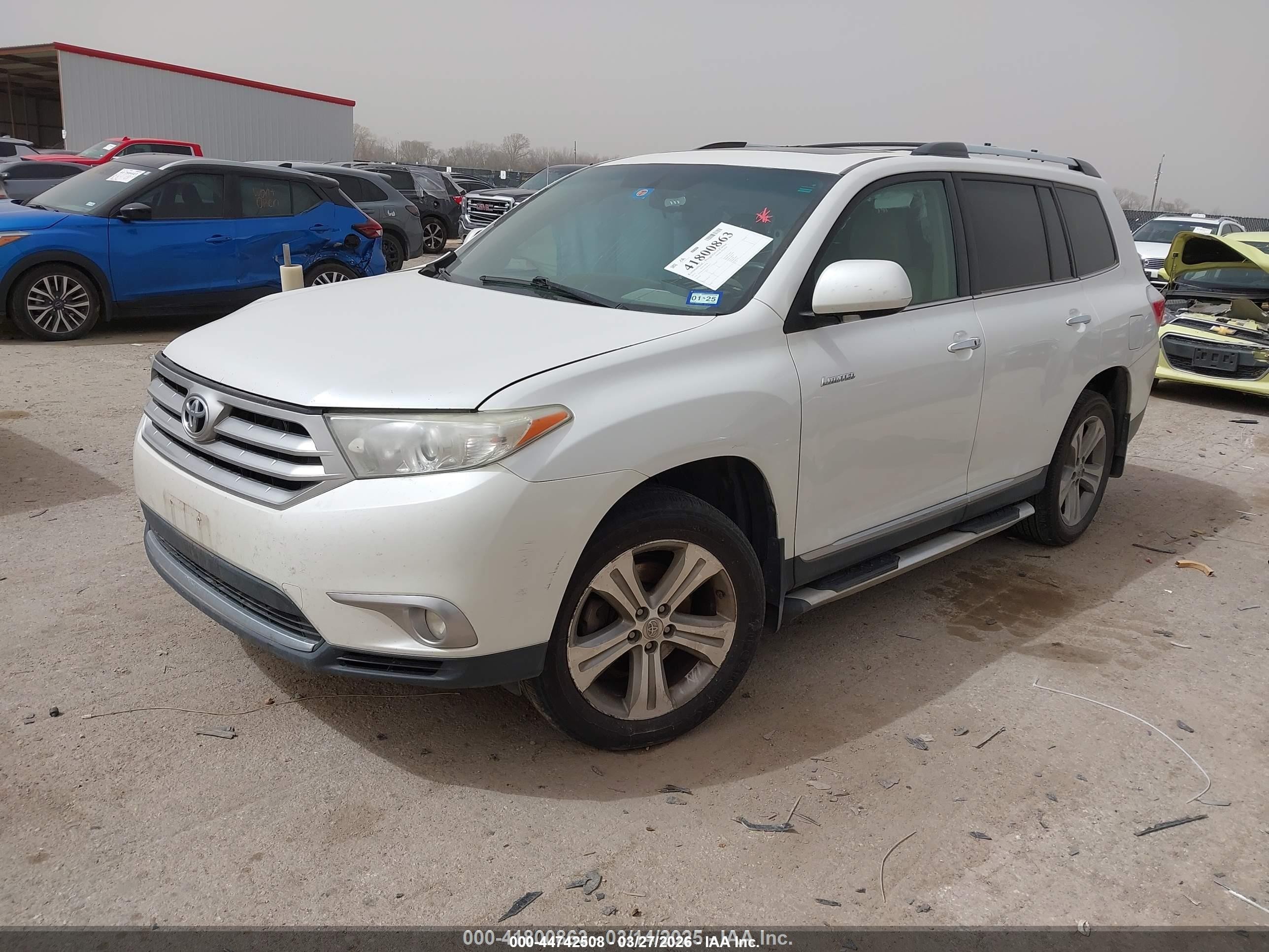 2012 Toyota Highlander Limited V6 White vin: 5TDYK3EH5CS078367