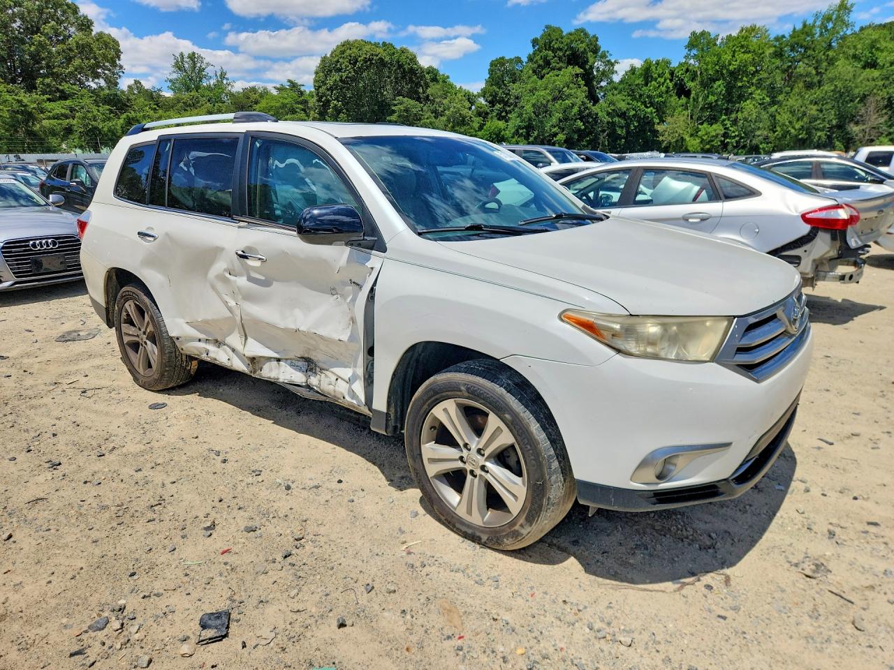2012 Toyota Highlander Limited White vin: 5TDYK3EH5CS080863