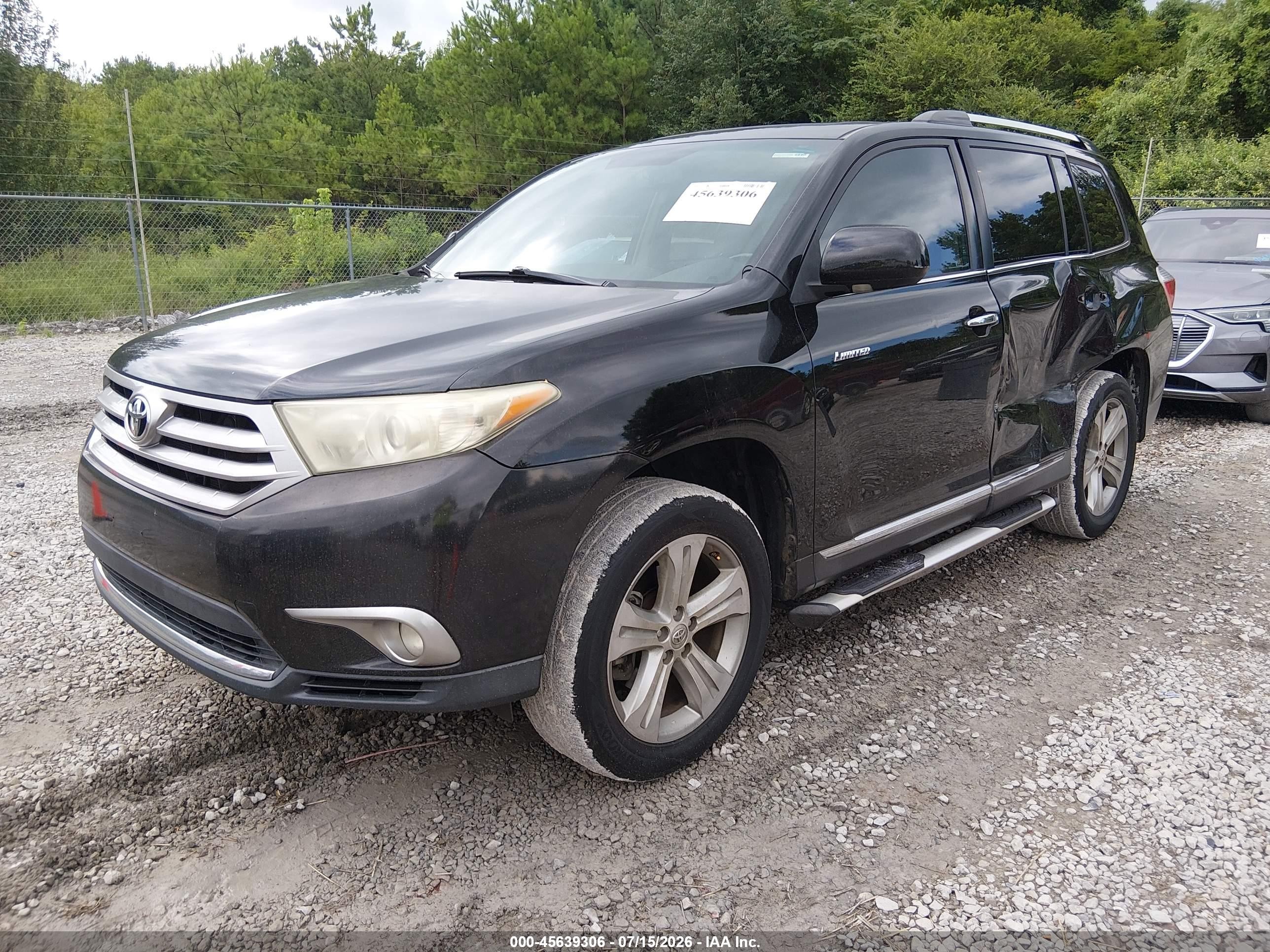 2012 Toyota Highlander Limited V6 Black vin: 5TDYK3EH5CS083181