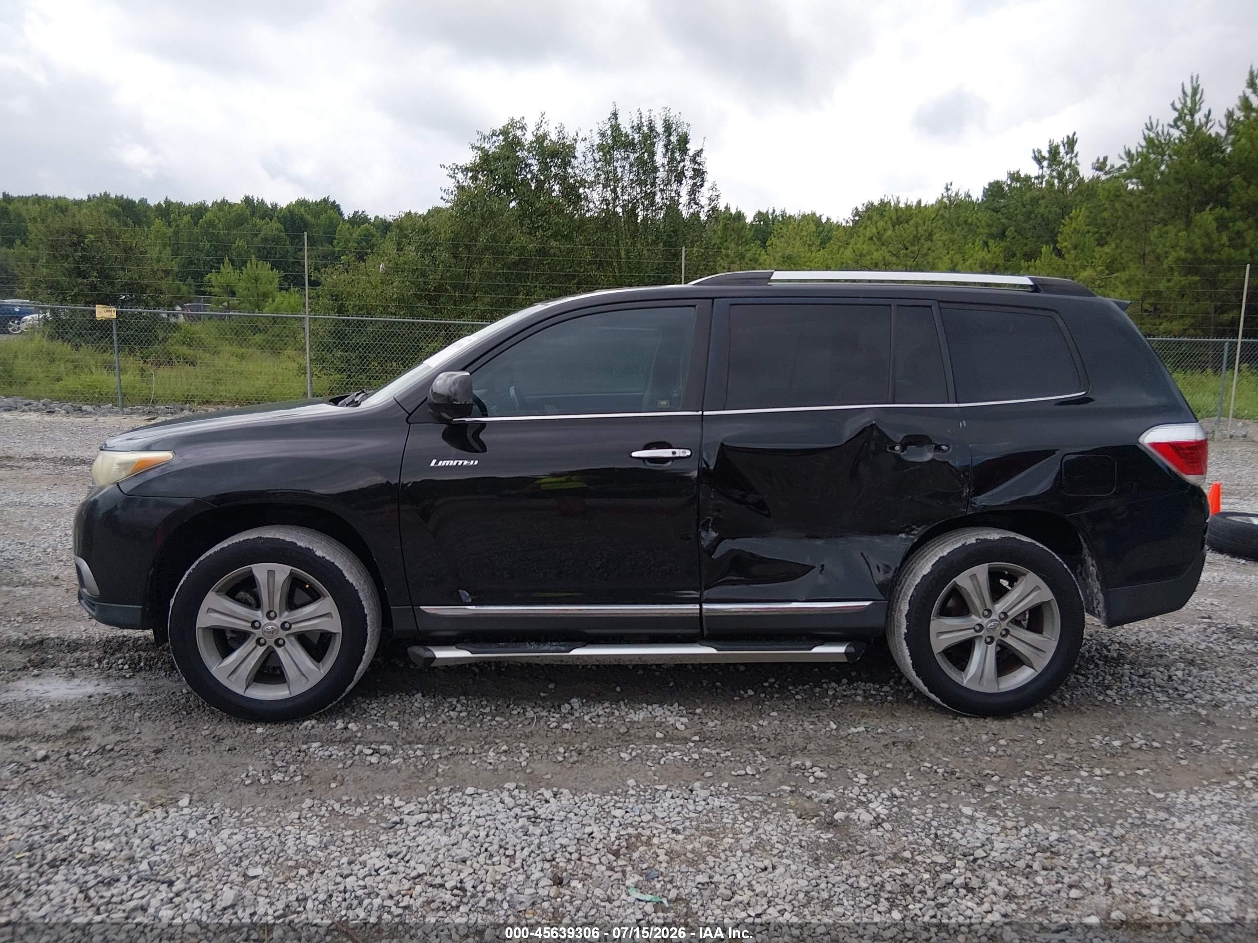 2012 Toyota Highlander Limited V6 Black vin: 5TDYK3EH5CS083181