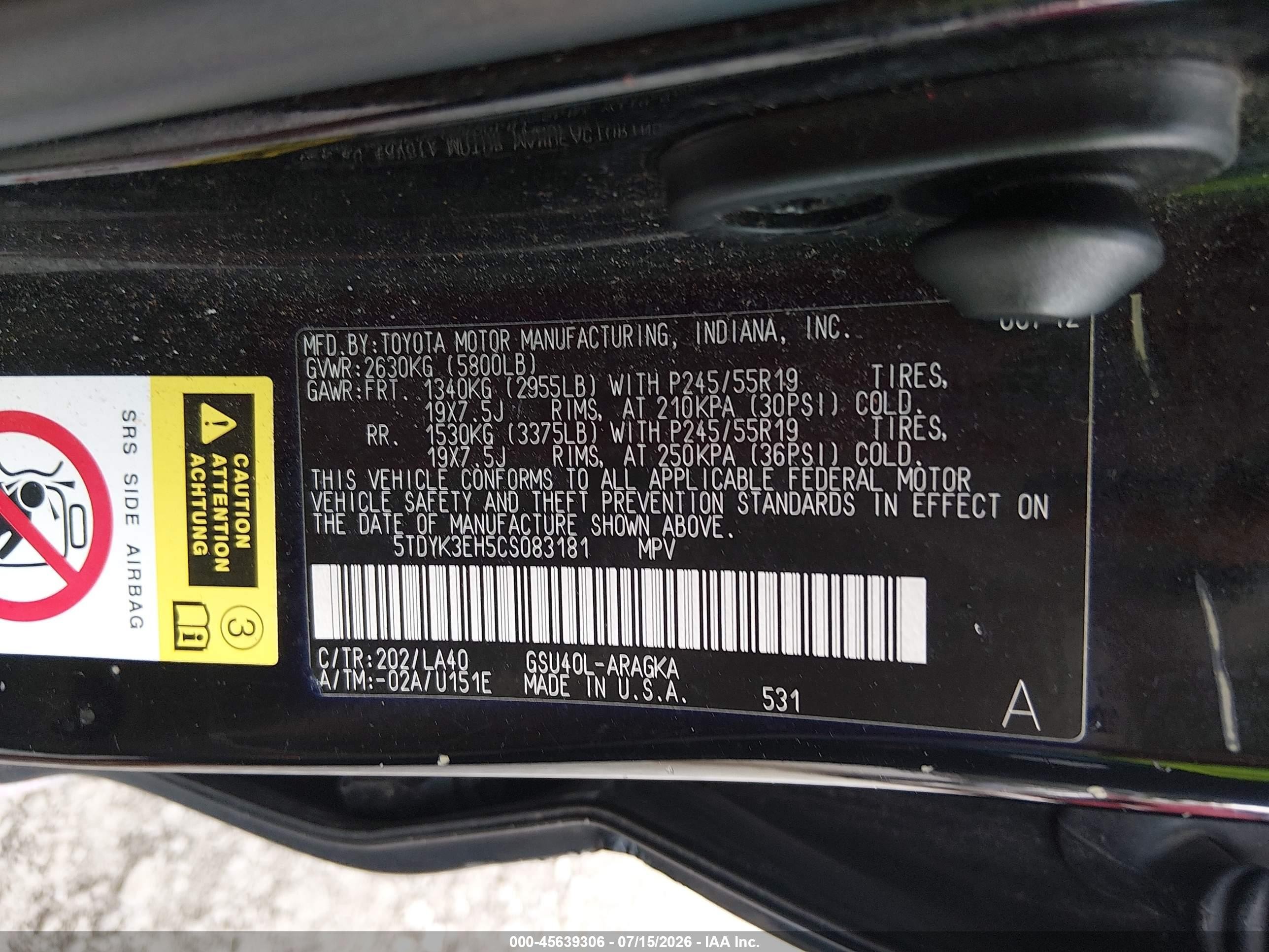 2012 Toyota Highlander Limited V6 Black vin: 5TDYK3EH5CS083181