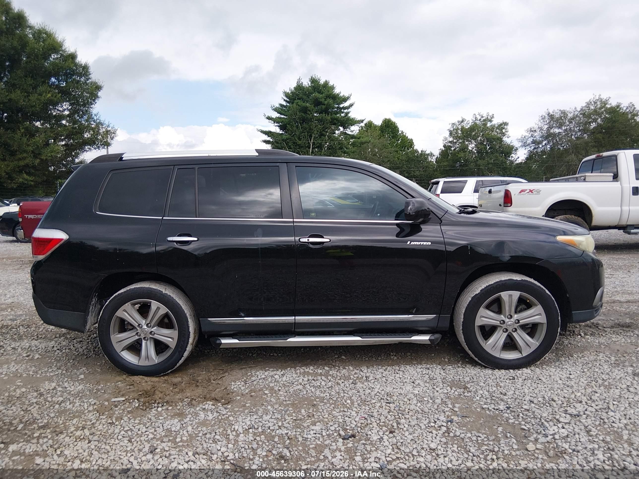 2012 Toyota Highlander Limited V6 Black vin: 5TDYK3EH5CS083181