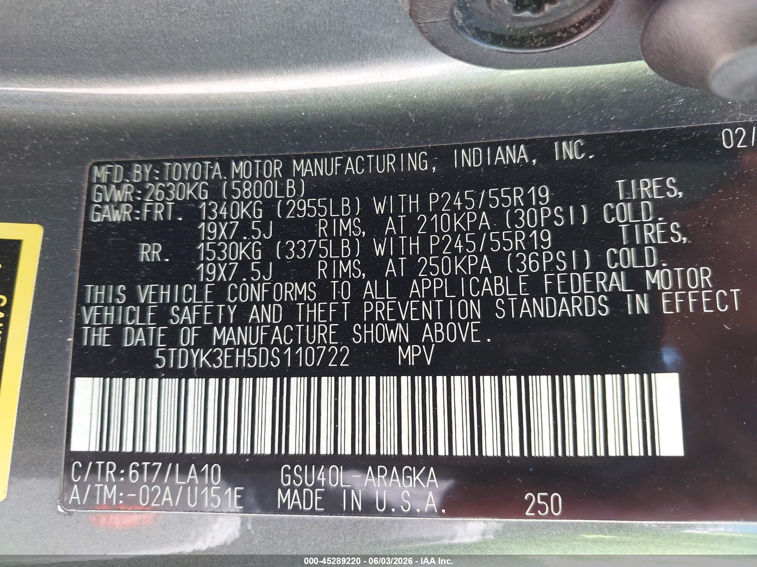 2013 Toyota Highlander Limited V6 Gray vin: 5TDYK3EH5DS110722