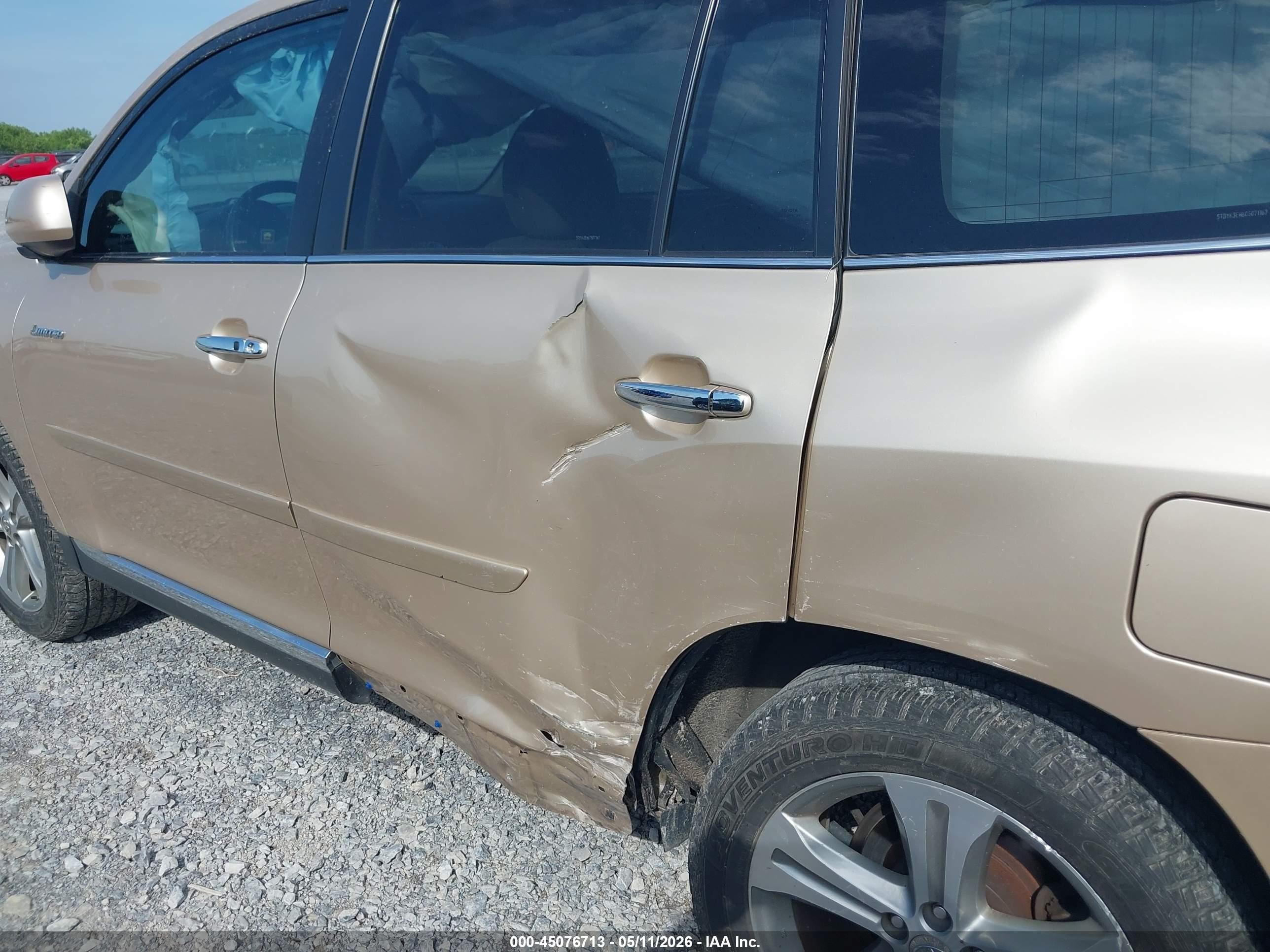 2012 Toyota Highlander Limited V6 Champagne vin: 5TDYK3EH6CS071167
