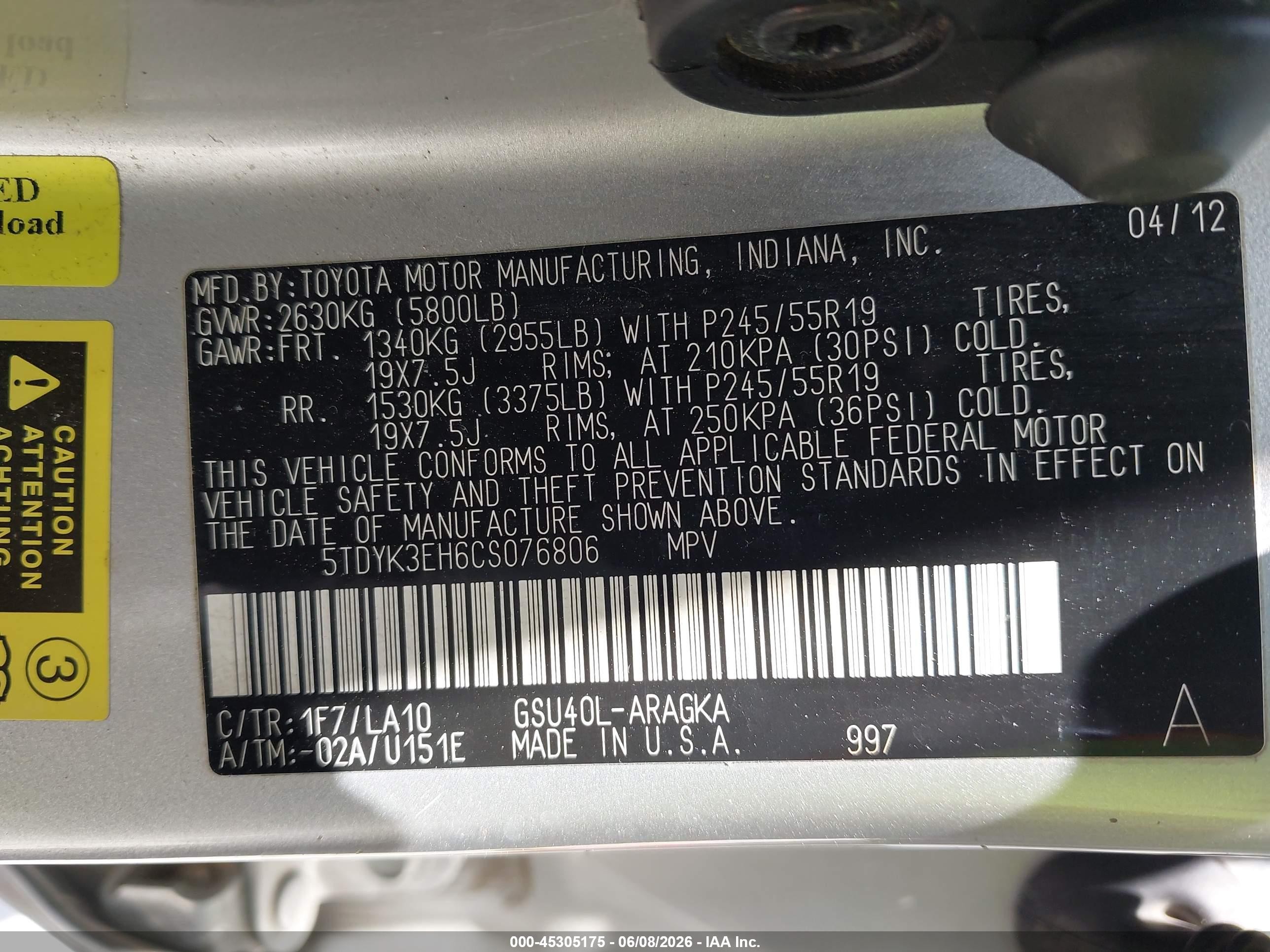2012 Toyota Highlander Limited V6 Silver vin: 5TDYK3EH6CS076806