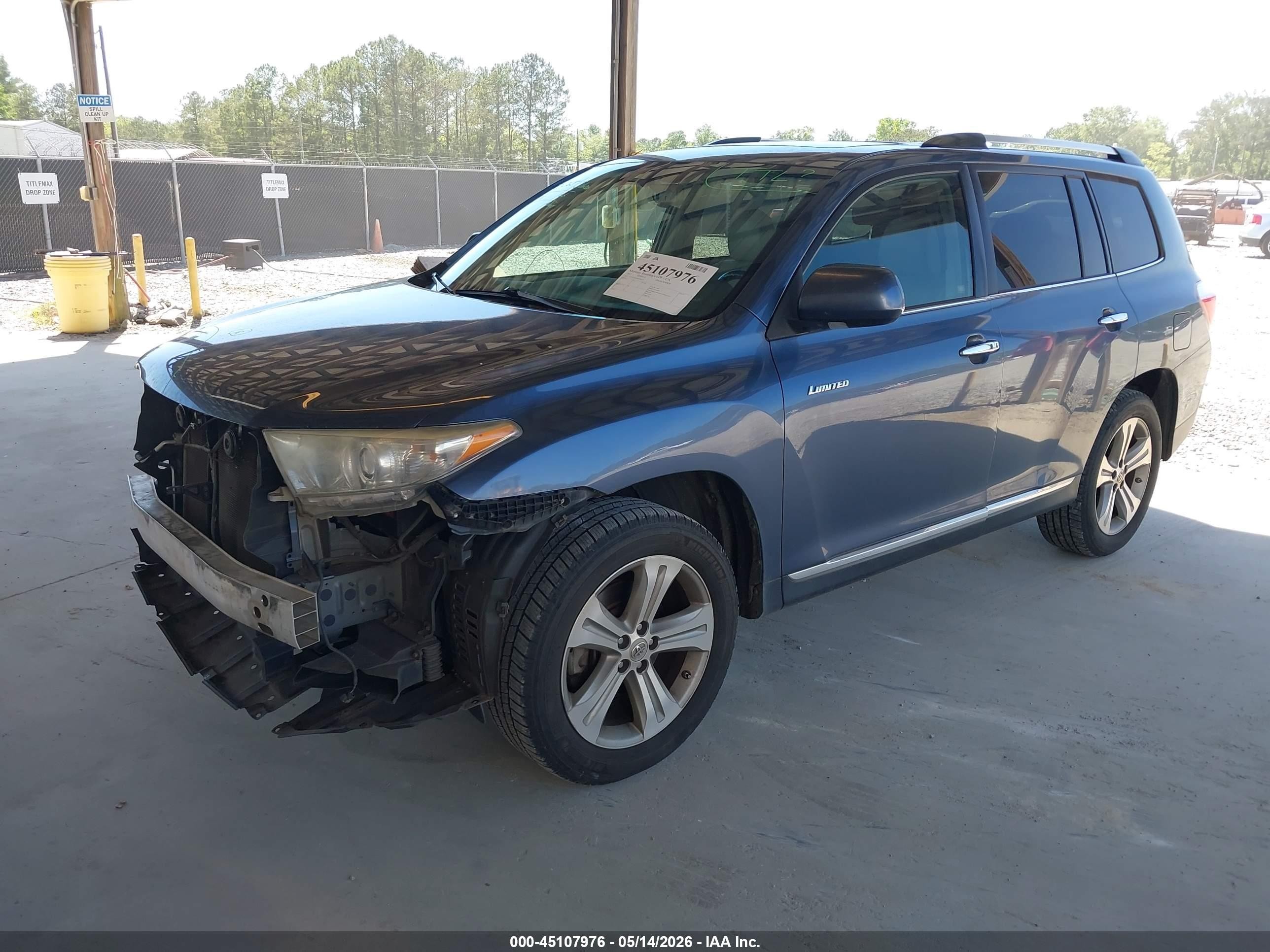 2012 Toyota Highlander Limited V6 Blue vin: 5TDYK3EH6CS085425
