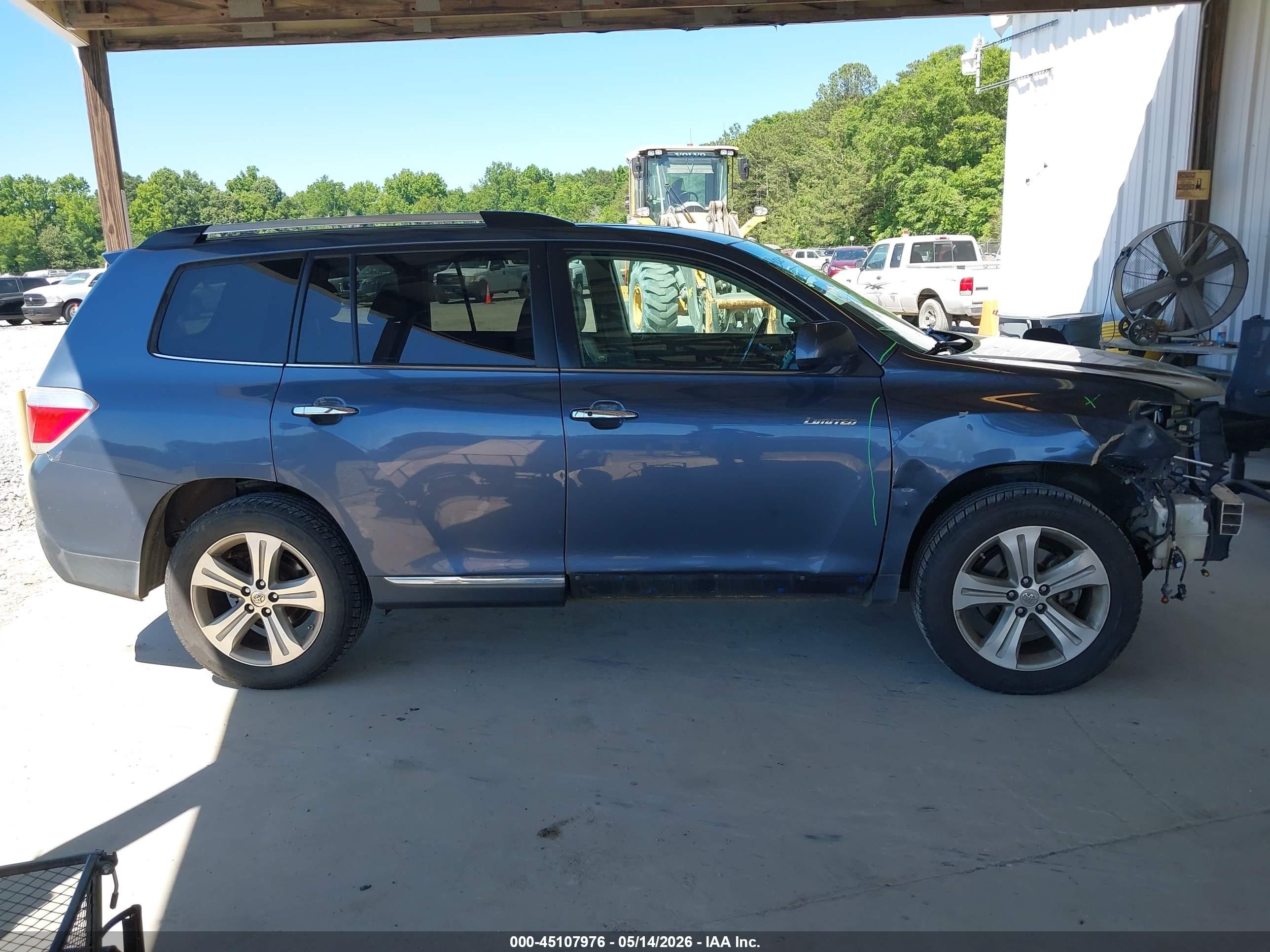 2012 Toyota Highlander Limited V6 Blue vin: 5TDYK3EH6CS085425