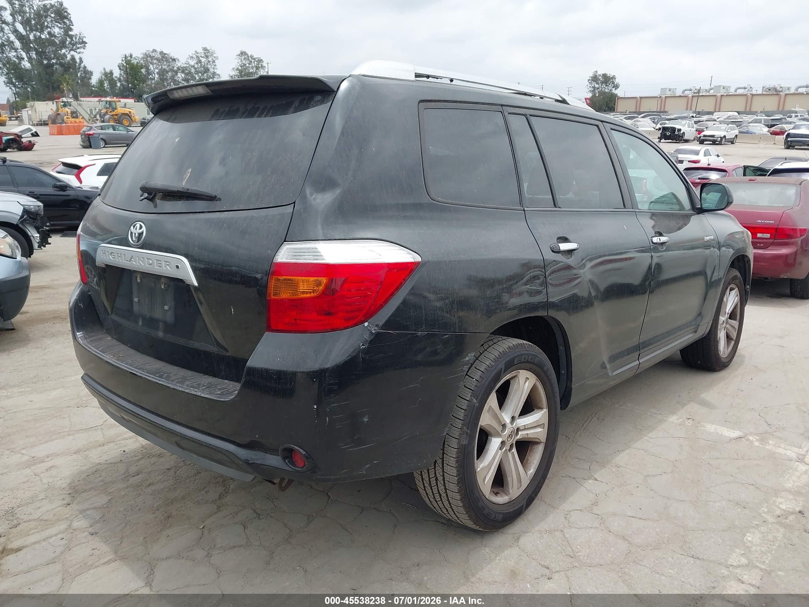 2010 Toyota Highlander Limited V6 Black vin: 5TDYK3EH7AS011699