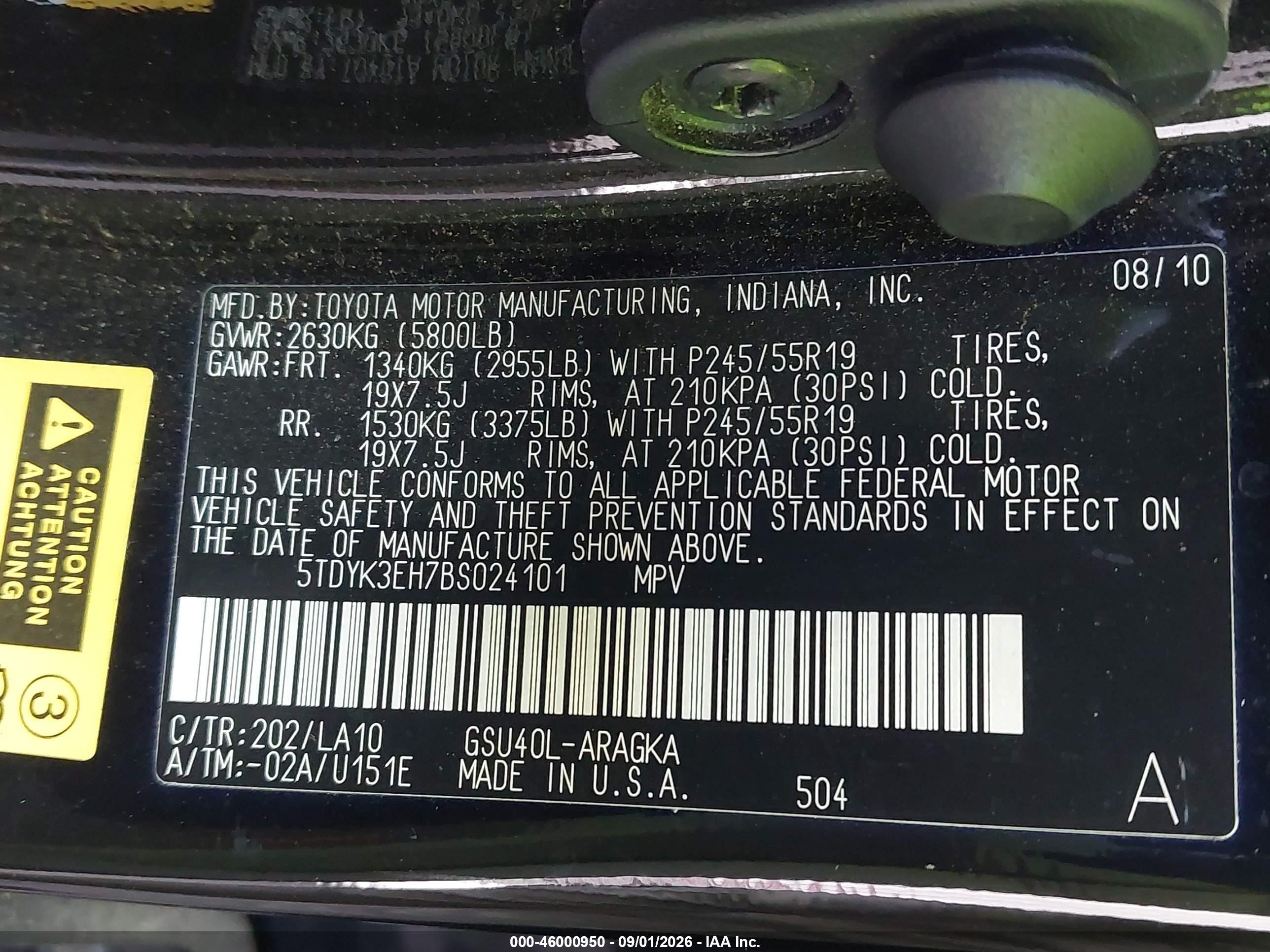 2011 Toyota Highlander Limited V6 Black vin: 5TDYK3EH7BS024101