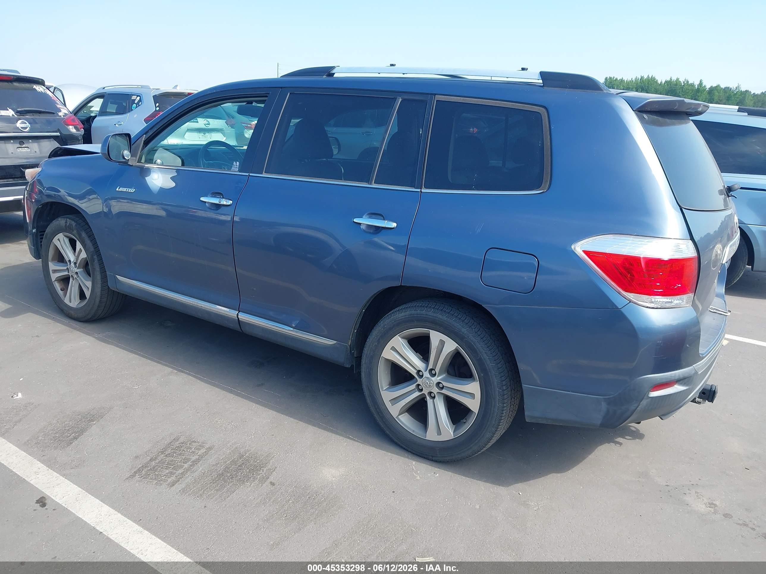 2011 Toyota Highlander Limited V6 Blue vin: 5TDYK3EH7BS025409
