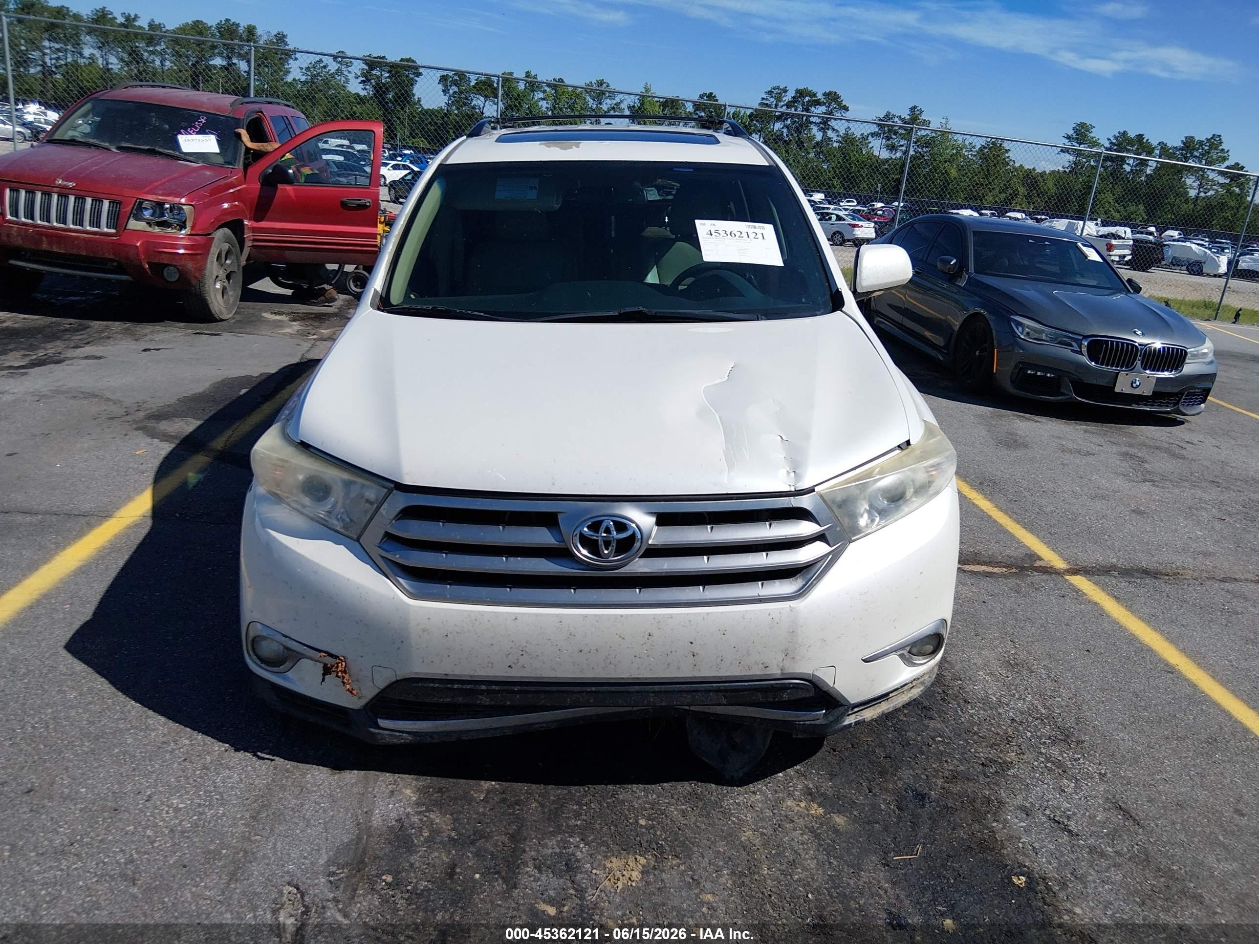 2013 Toyota Highlander Limited V6 White vin: 5TDYK3EH7DS142409