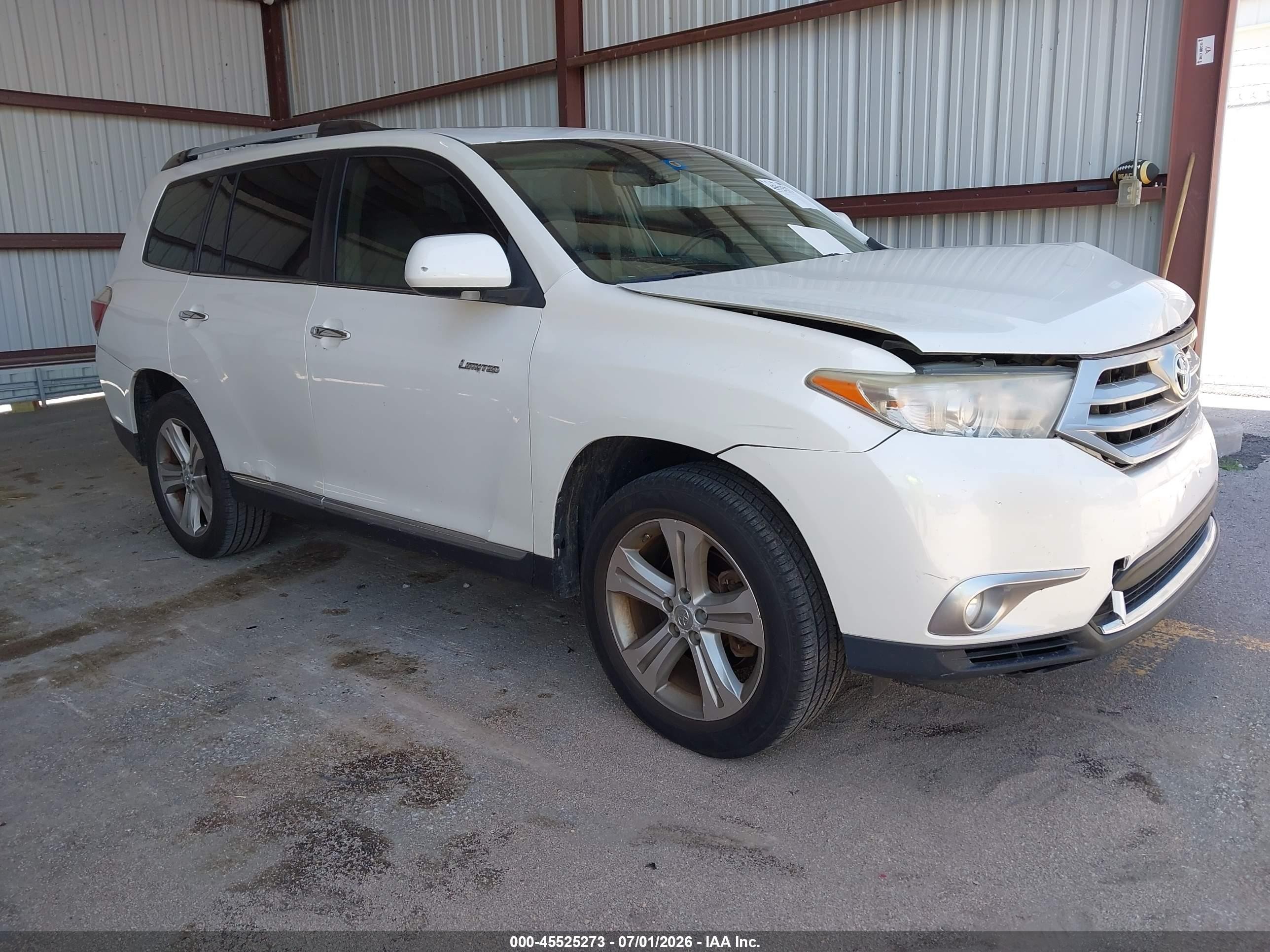 2012 Toyota Highlander Limited V6 White vin: 5TDYK3EH8CS068755