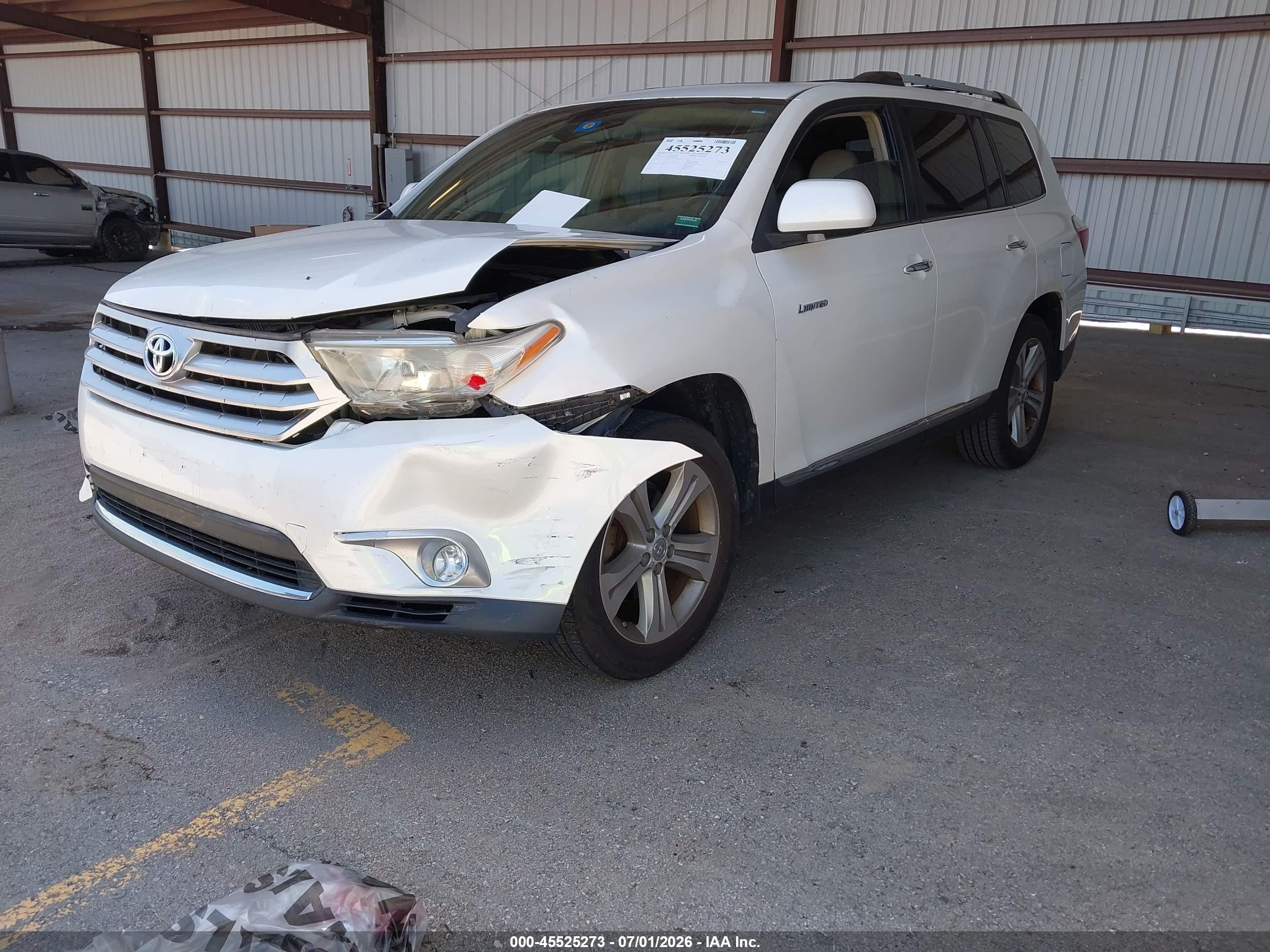 2012 Toyota Highlander Limited V6 White vin: 5TDYK3EH8CS068755