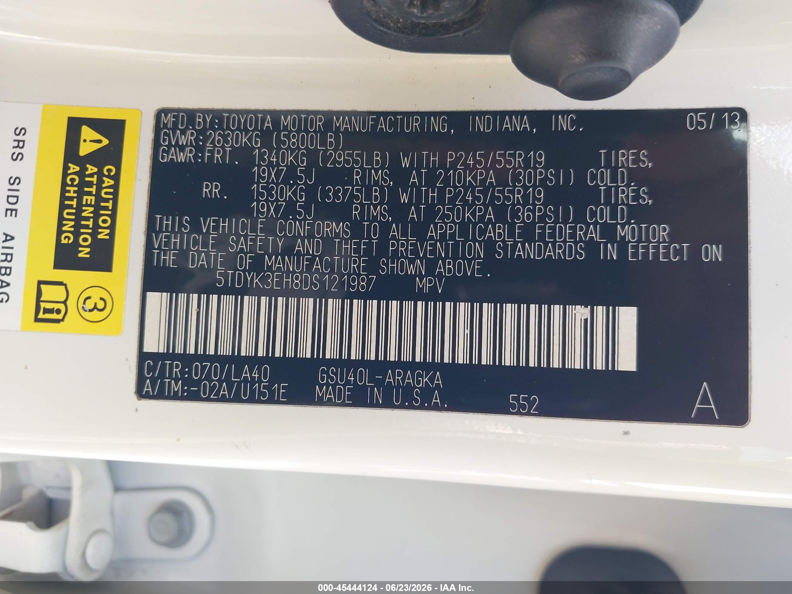 2013 Toyota Highlander Limited V6 White vin: 5TDYK3EH8DS121987
