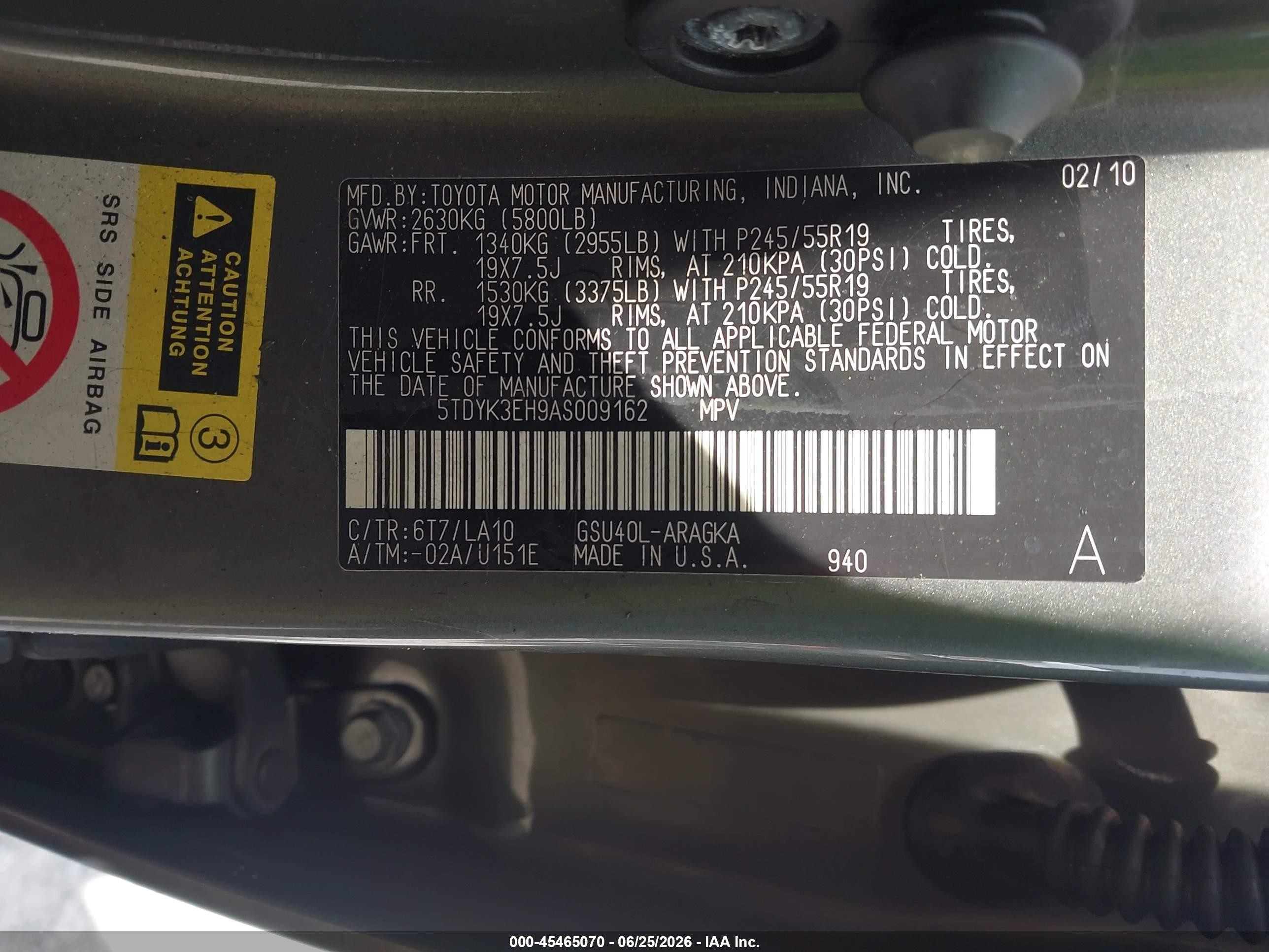 2010 Toyota Highlander Limited V6 Gray vin: 5TDYK3EH9AS009162