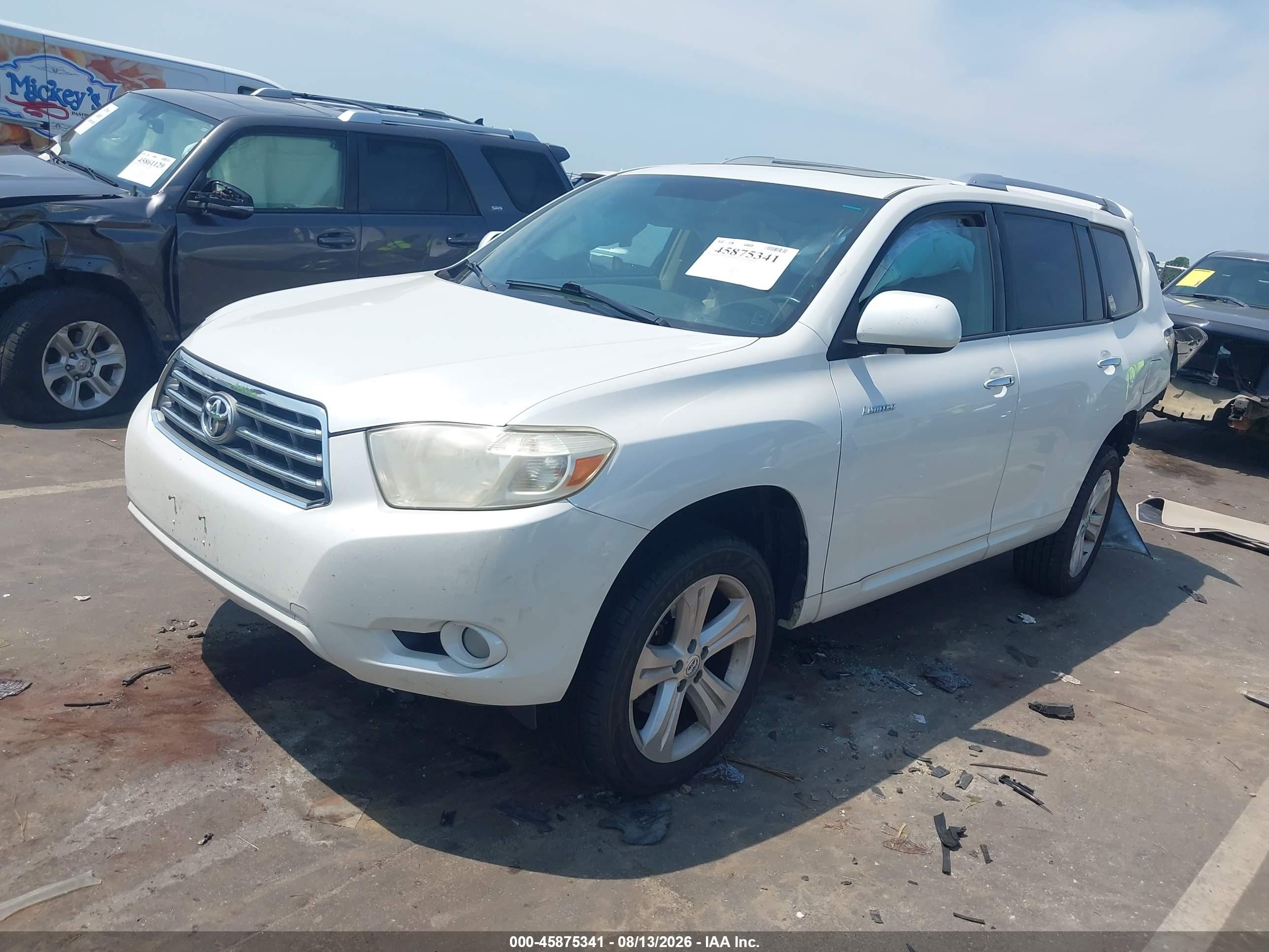 2010 Toyota Highlander Limited V6 White vin: 5TDYK3EH9AS022932