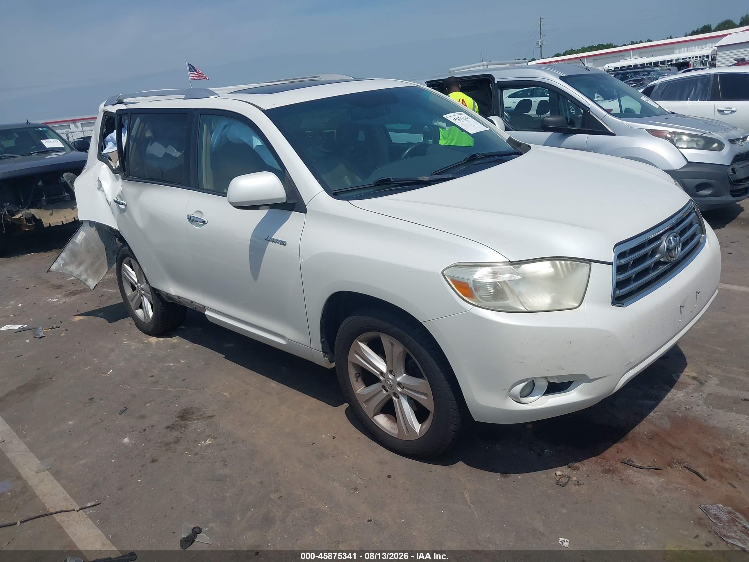 2010 Toyota Highlander Limited V6 White vin: 5TDYK3EH9AS022932