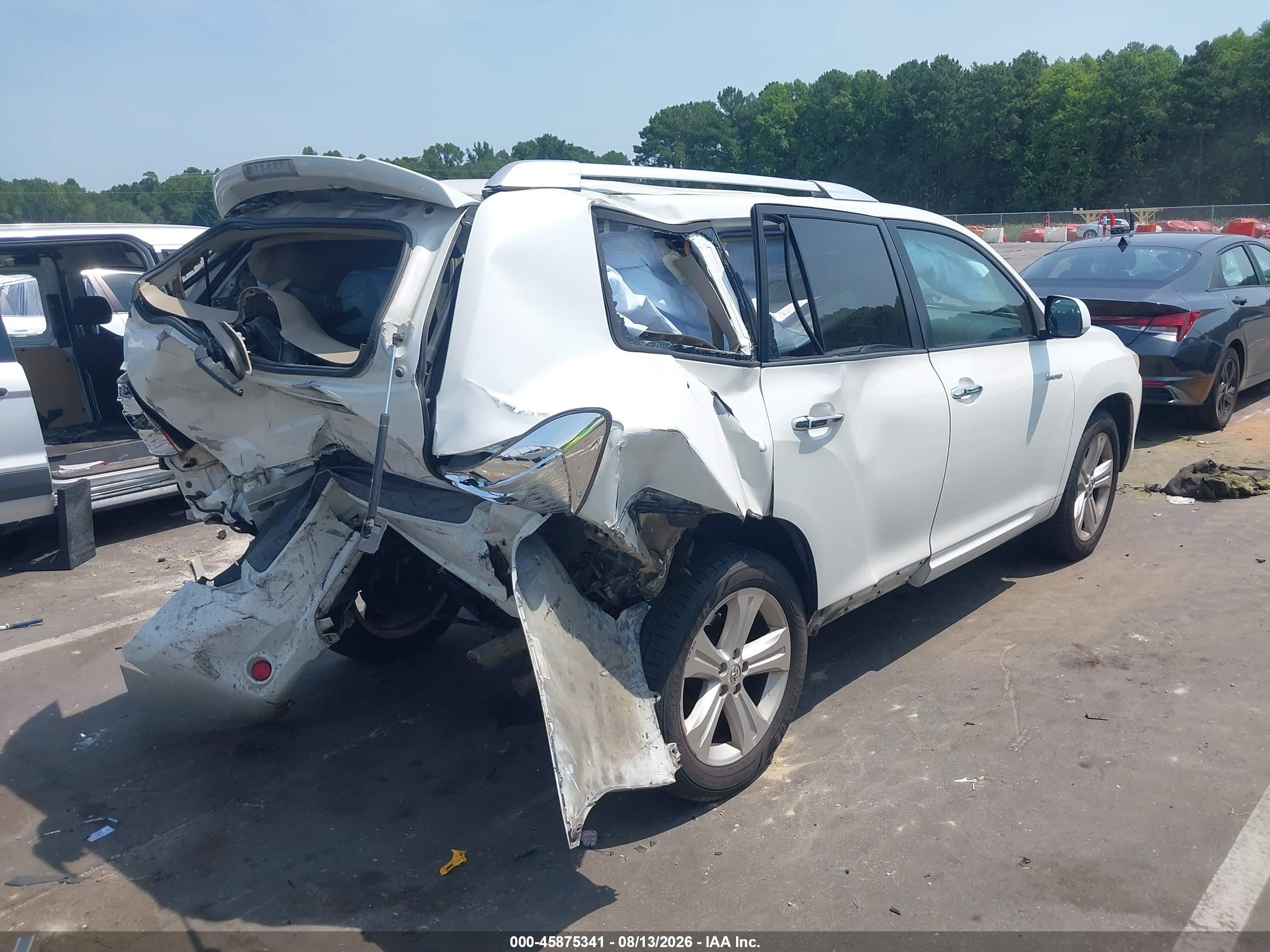 2010 Toyota Highlander Limited V6 White vin: 5TDYK3EH9AS022932