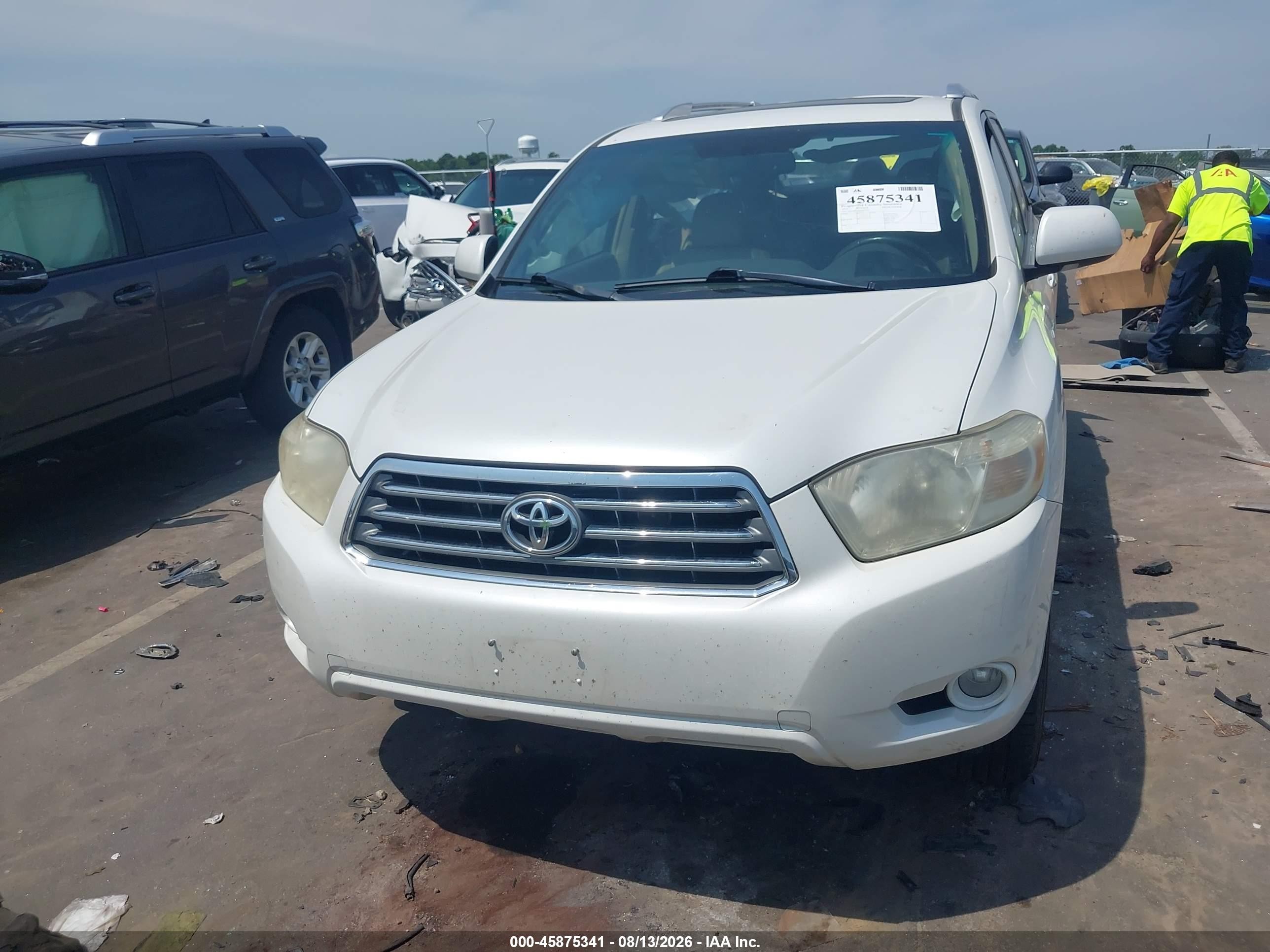 2010 Toyota Highlander Limited V6 White vin: 5TDYK3EH9AS022932