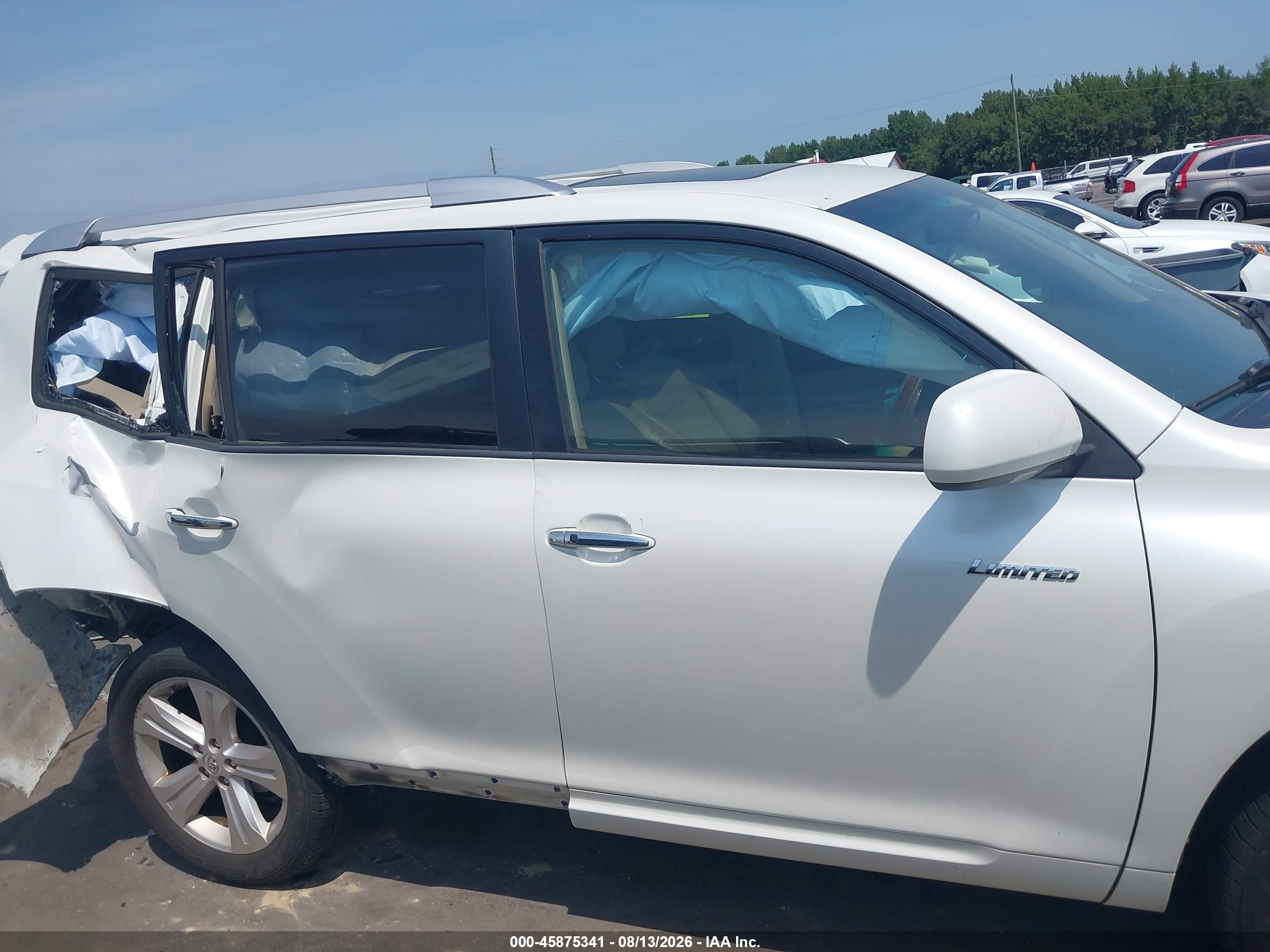 2010 Toyota Highlander Limited V6 White vin: 5TDYK3EH9AS022932
