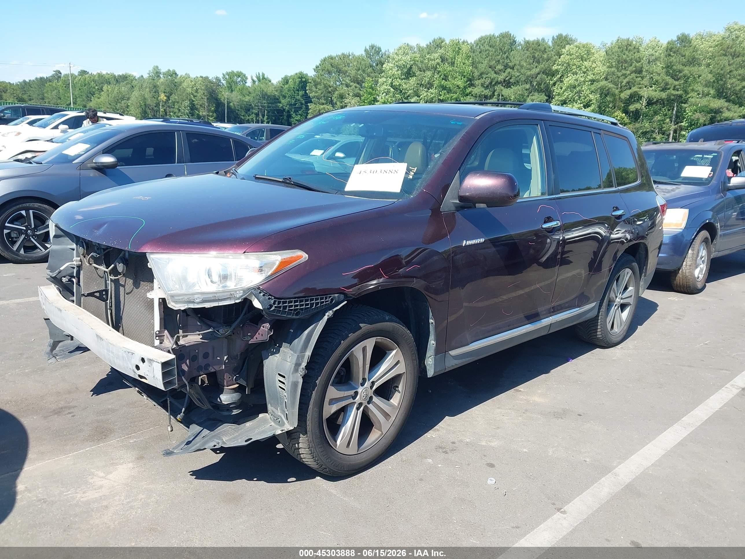 2012 Toyota Highlander Limited V6 Maroon vin: 5TDYK3EH9CS067078