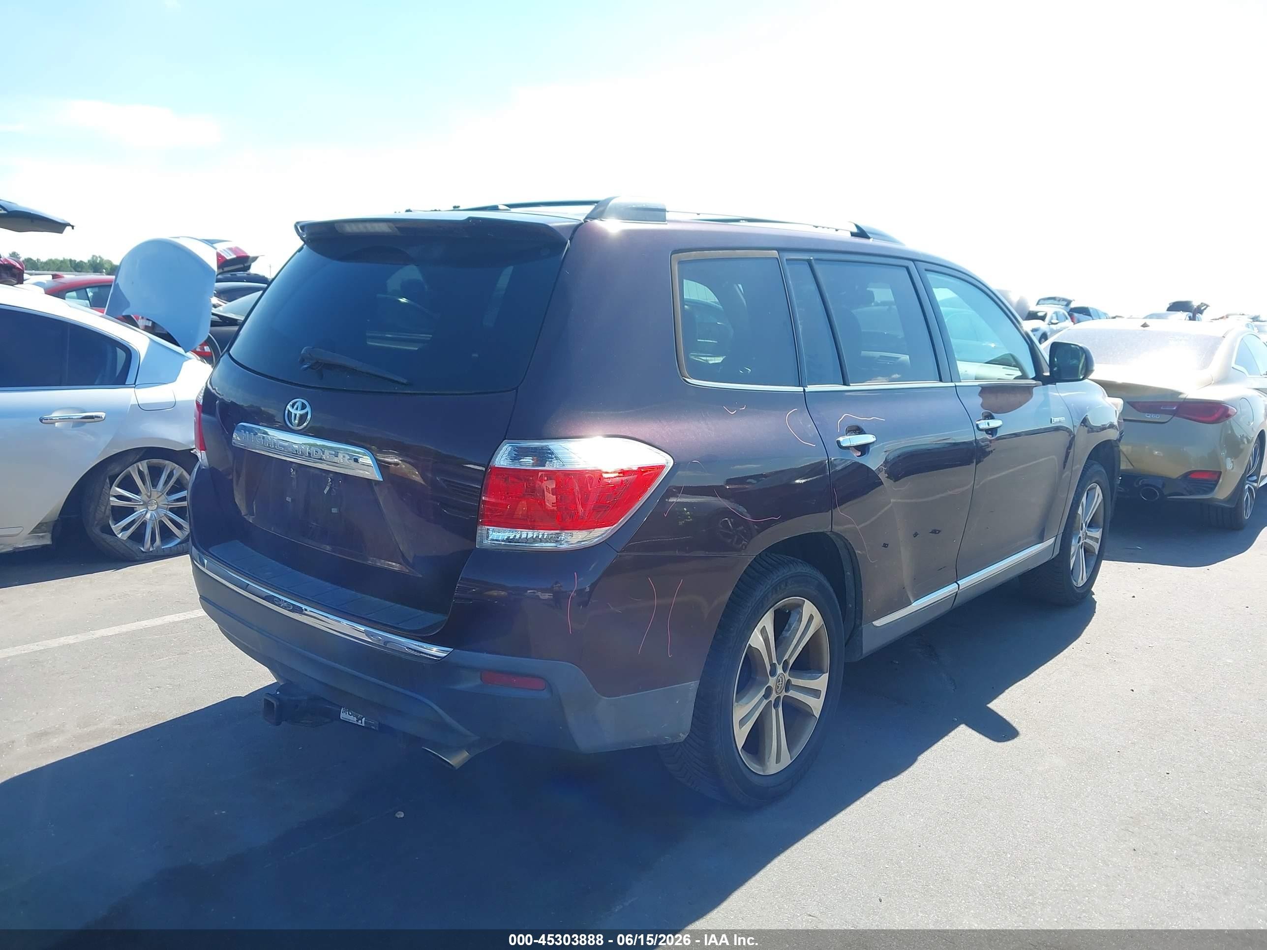 2012 Toyota Highlander Limited V6 Maroon vin: 5TDYK3EH9CS067078