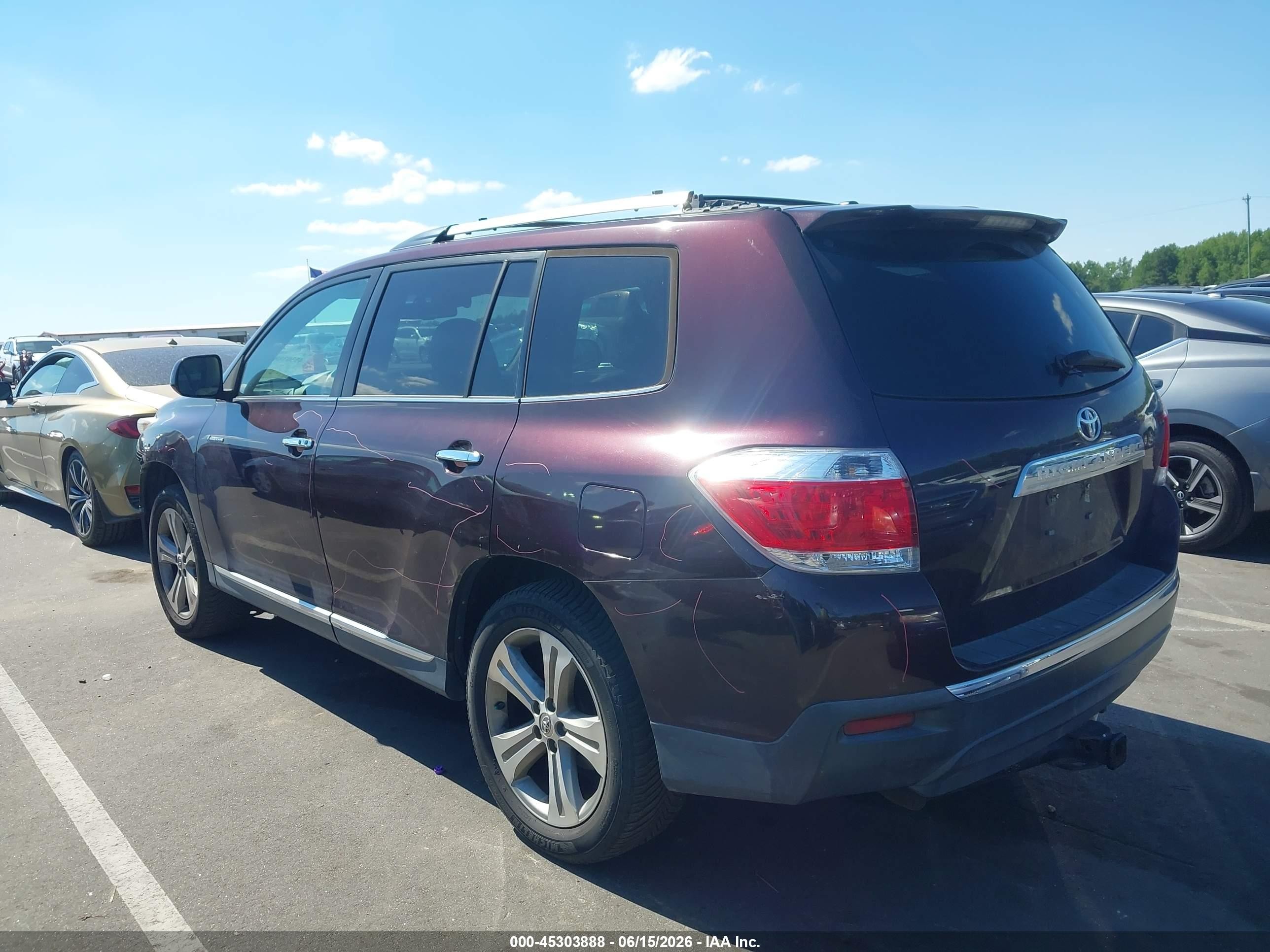2012 Toyota Highlander Limited V6 Maroon vin: 5TDYK3EH9CS067078