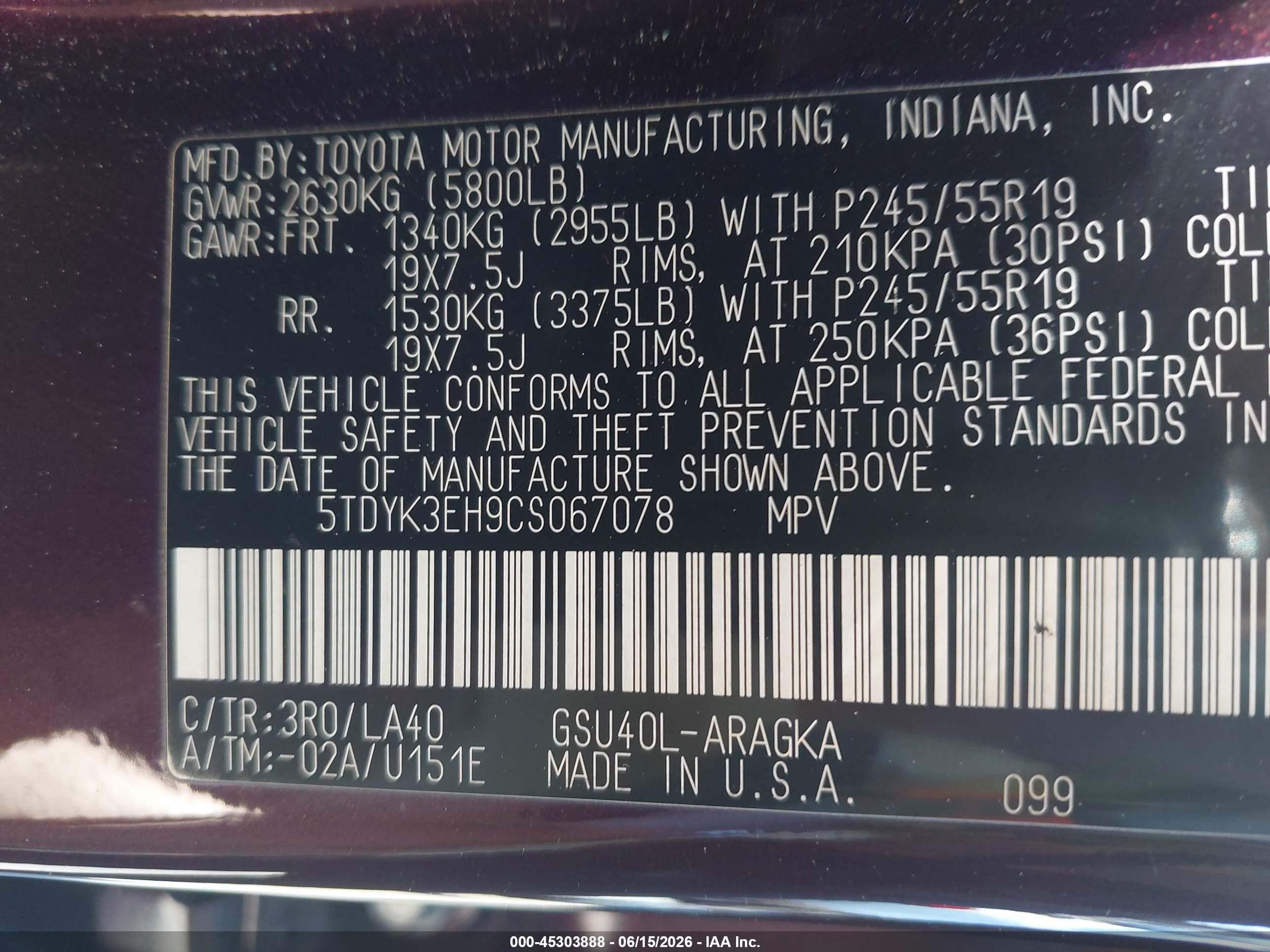 2012 Toyota Highlander Limited V6 Maroon vin: 5TDYK3EH9CS067078