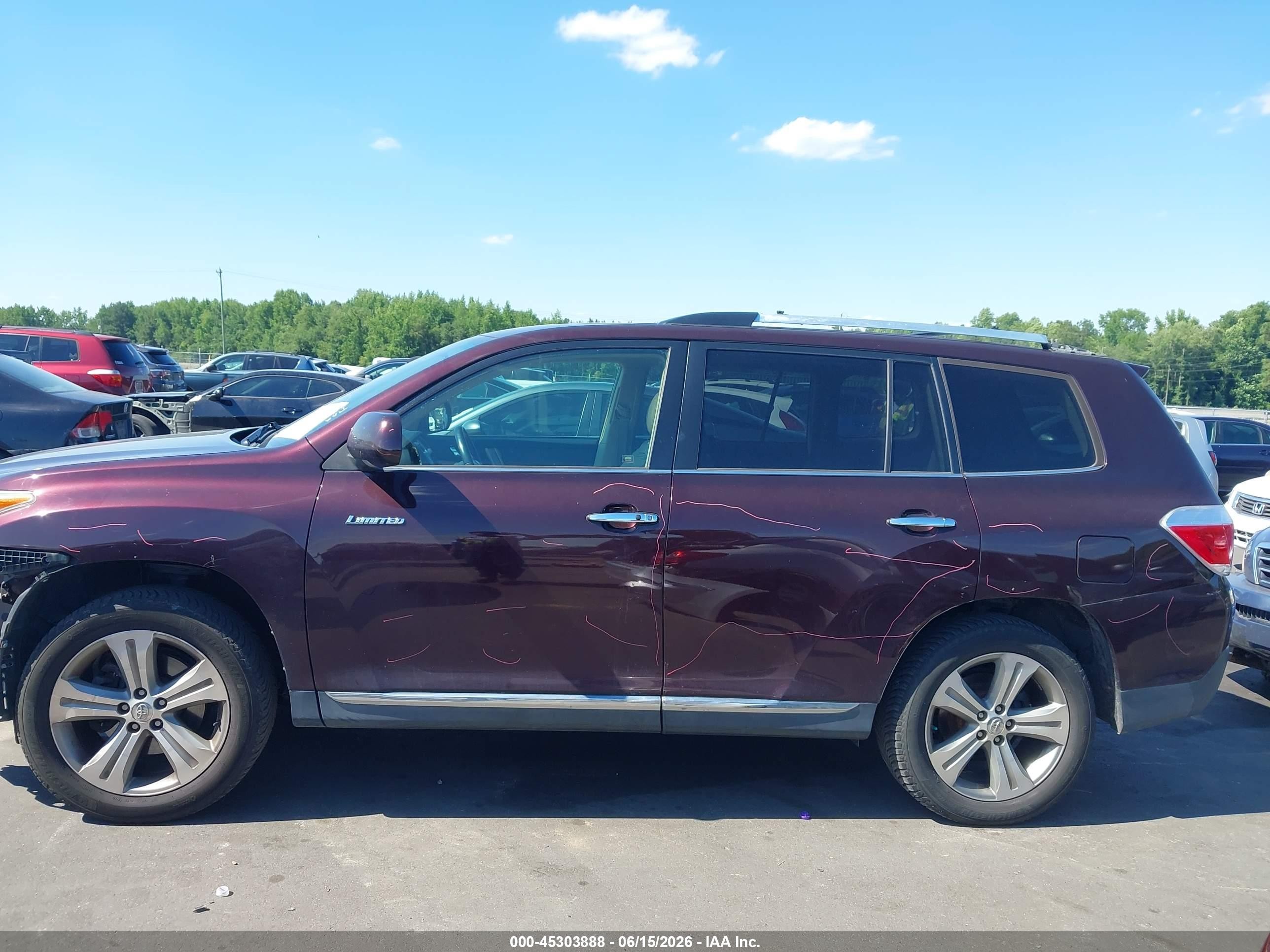 2012 Toyota Highlander Limited V6 Maroon vin: 5TDYK3EH9CS067078